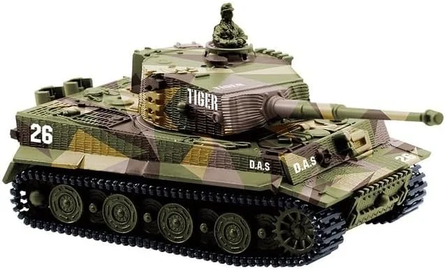 تانک آرسی مینیاتوری ببر نظامی جنگی با کنترل از راه دور، پنزرهای زرهی الکترونیکی اسباب بازی برای پسران هدیه کودکان (زرد)