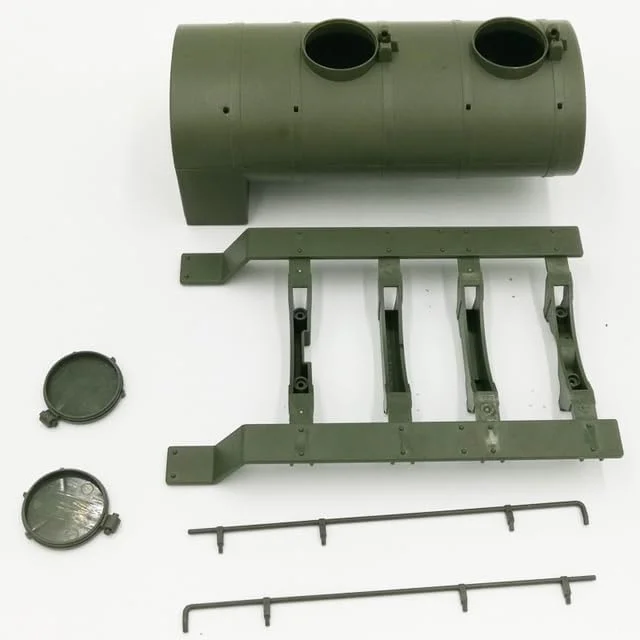 لوازم جانبی بدنه عقب کامیون تانکر نفت کارت ارتشی WPL، مدل اسباب بازی فلزی DIY اصلاح شده ماشین کنترل از راه دور RC (مخزن نفت)