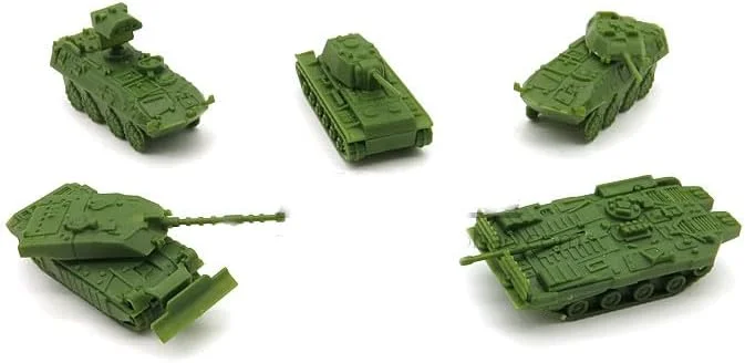 مدل تانک کوچک مونتاژی خودروی نظامی مناسب میز شنی (سبز)