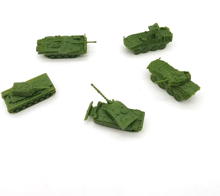 توAE - مجموعه 5 عددی مینی تانک، مدل وسایل نقلیه نظامی مناسب میز شنی (زرد)