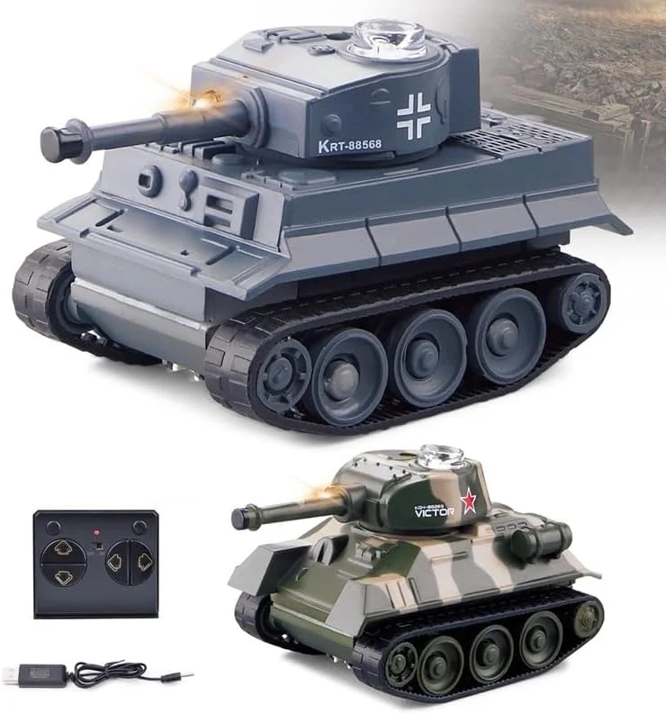 مدل تانک خزنده کنترلی از راه دور، اسباب بازی شبیه سازی شده برای کودکان 6 ساله (777-585A)