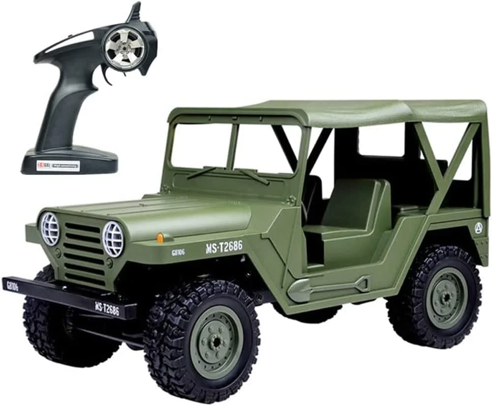 مدل ماشین های آرسی، اسباب بازی وسایل نقلیه نظامی در مقیاس 1/14، ماشین اسباب بازی ارتشی کودکان، مدل وسیله نقلیه بی سیم 2.4G همه زمینی، اسباب بازی تزئینی برای علاقه مندان به ارتش، هدیه کودکان RTR