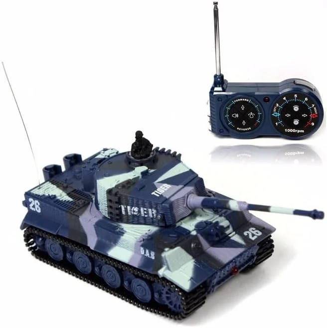 تانک کنترلی جدید مدل آلمان تایگر I رنگارنگ مقیاس 1:72، بسیار واقعی و شبیه سازی شده، تانک های عالی، مینی تانک کنترلی از راه دور 2117 (سبز ارتشی)