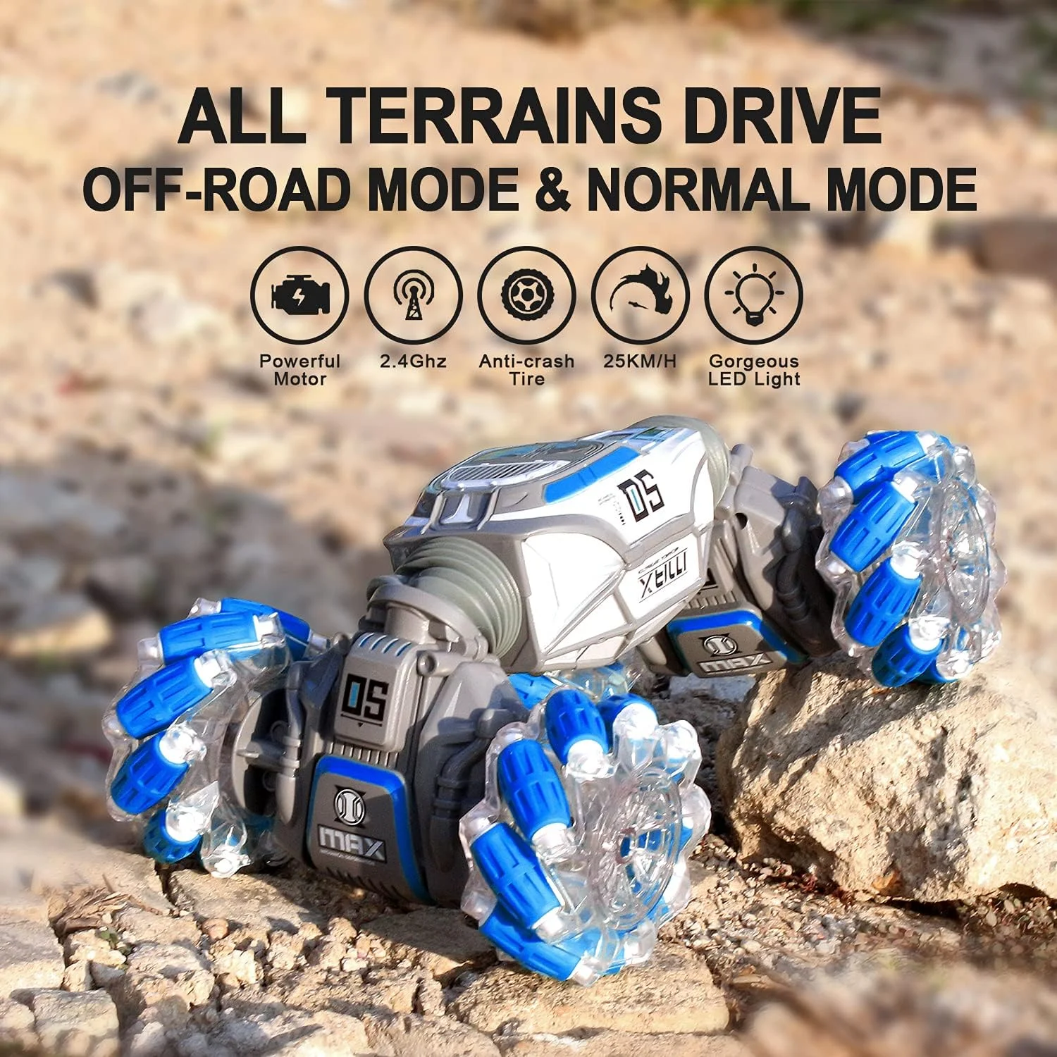 ماشین کنترلی از راه دور: ماشین اسباب بازی بدلکاری با فرکانس 2.4 گیگاهرتز با قابلیت چرخش 360 درجه و دریفت، کامیون های کنترلی مناسب بازی کودکان پسر و دختر