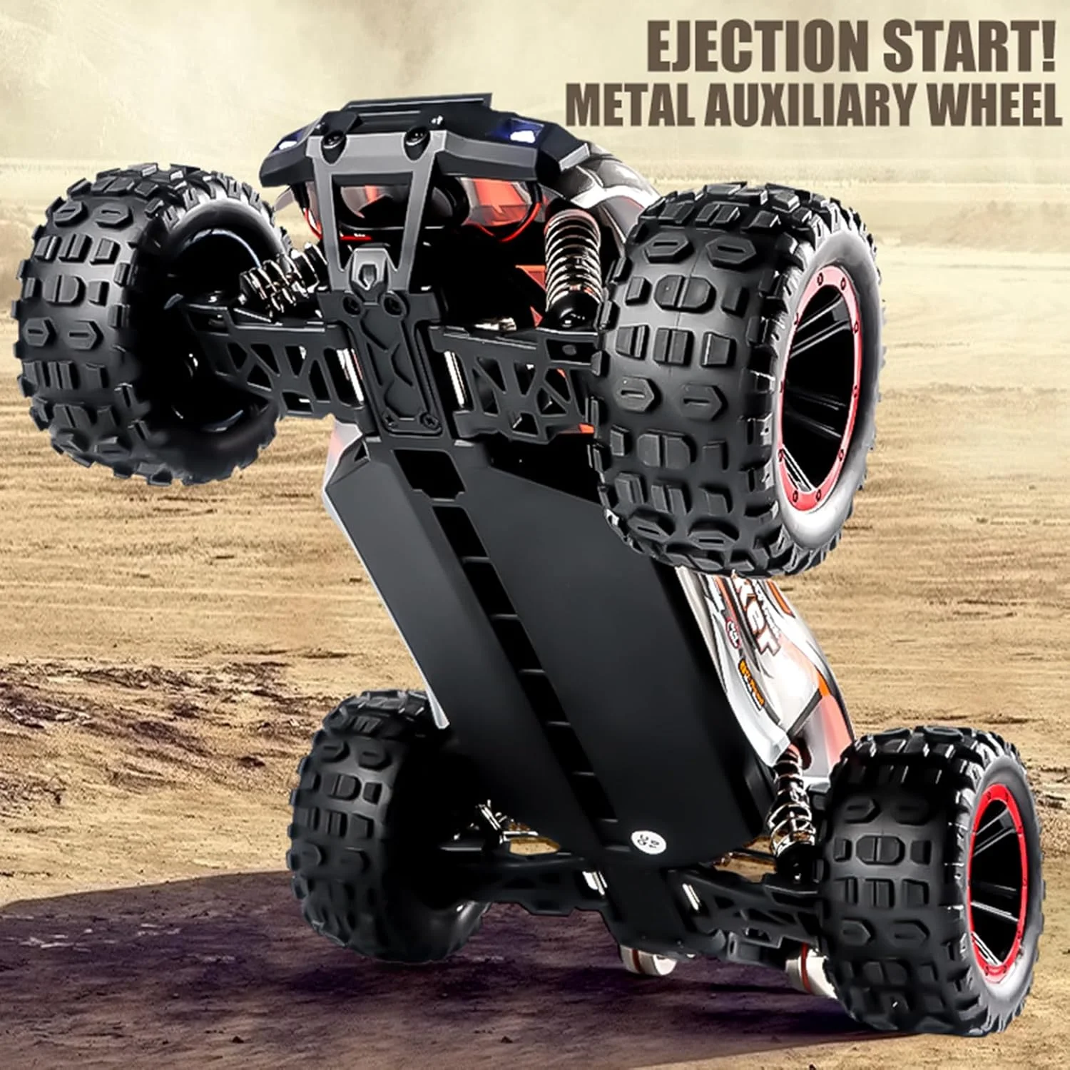 ماشین کنترلی مینگژه، کامیون کنترلی 4WD 2.4GHz با مقیاس 1:14، اسباب بازی ماشین آفرود پرسرعت 75 کیلومتر بر ساعت با موتور براشلس و 2 باتری