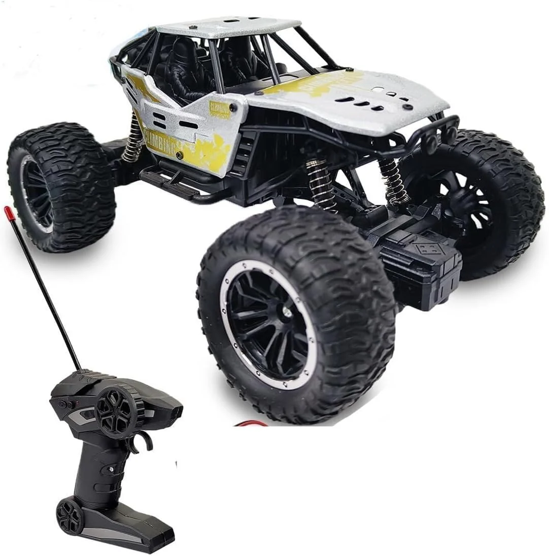 ماشین کنترلی صخره نورد دو دیفرانسیل | ماشین آرسی با گشتاور بالا | ماشین الکتریکی کنترل از راه دور 2.4 گیگاهرتز برای کودکان و بزرگسالان | طراحی بادوام برای زمین های ناهموار (خاکستری)