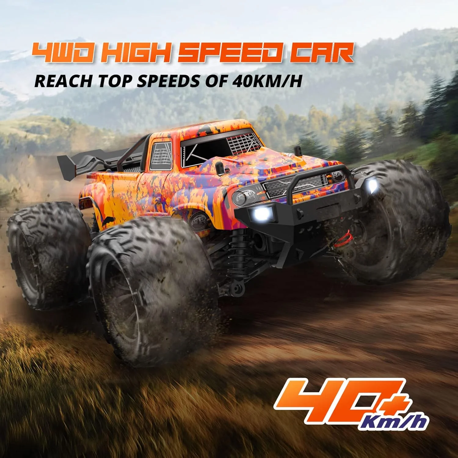 ماشین کنترلی Labymos مدل 116، 2.4 گیگاهرتز، سرعت 40 کیلومتر بر ساعت، مناسب تمام سطوح، کامیون آفرود 4WD، ماشین صخره نوردی فول سایز، مناسب کودکان و بزرگسالان، دارای 2 باتری