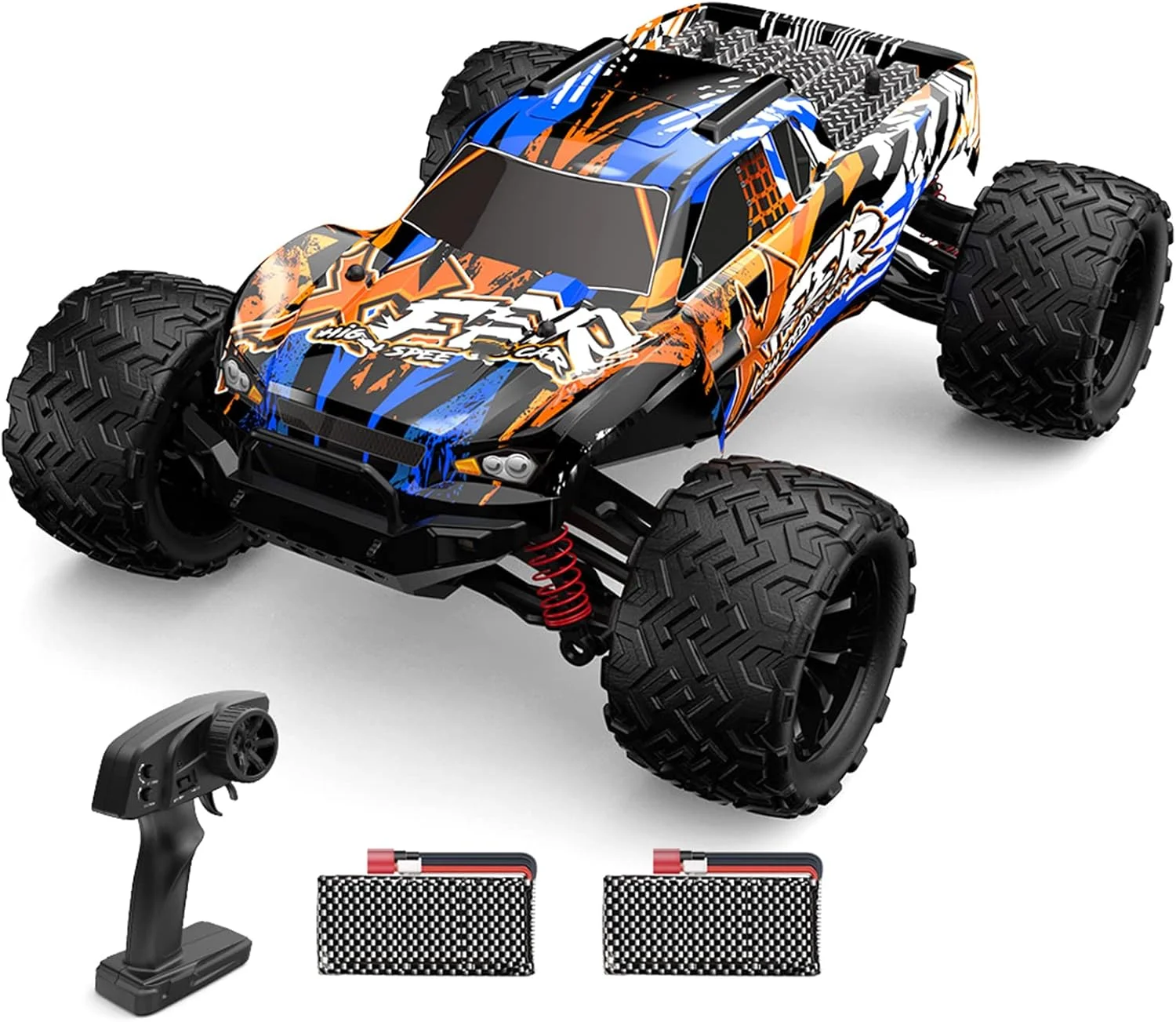 ماشین کنترلی Labymos، مقیاس 1/16، 2.4 گیگاهرتز، 40 کیلومتر بر ساعت، مناسب تمام سطوح، کامیون آفرود، 4WD، ماشین صخره نوردی، مقیاس کامل، برای کودکان و بزرگسالان، 2 عدد باتری