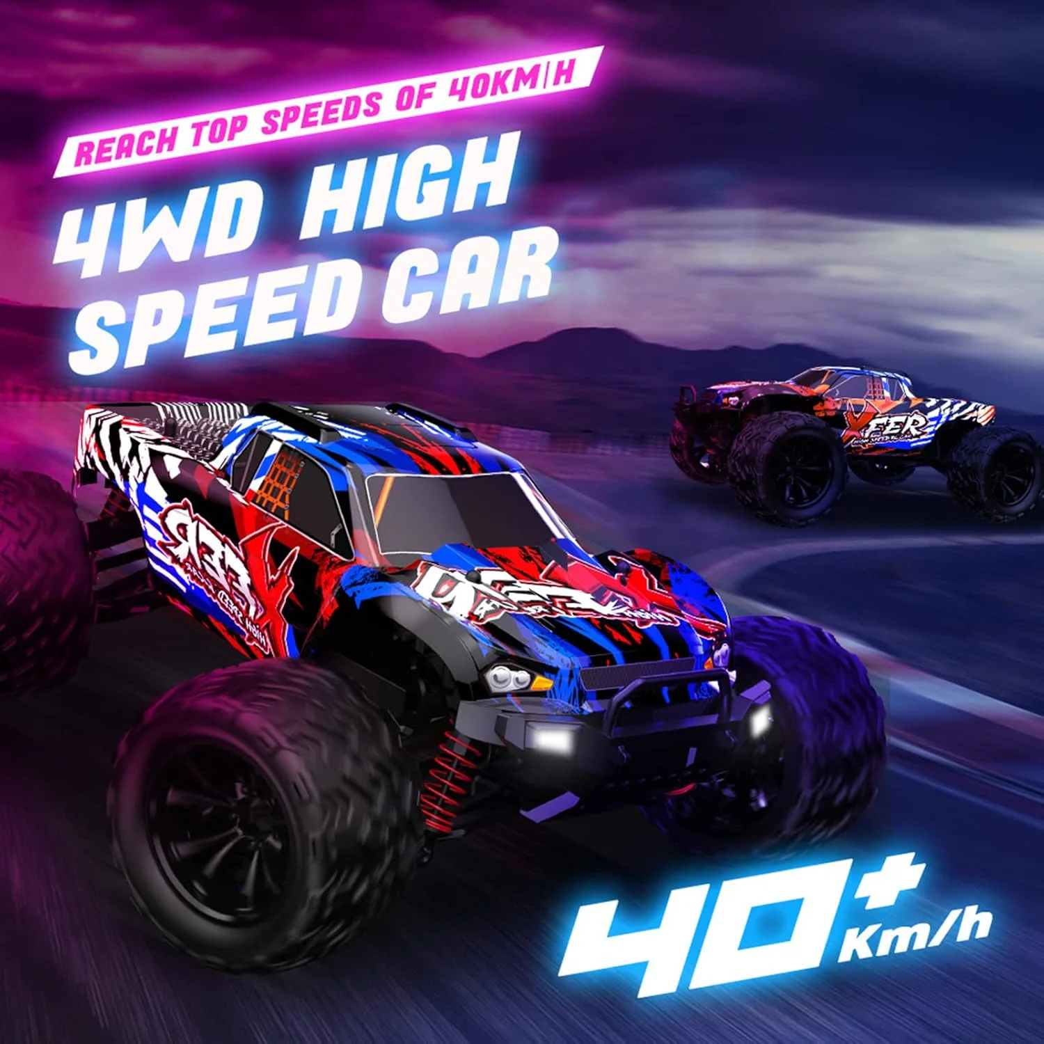 ماشین کنترلی Labymos، مقیاس 1/16، 2.4 گیگاهرتز، 40 کیلومتر بر ساعت، مناسب تمام سطوح، کامیون آفرود، 4WD، ماشین صخره نوردی، مقیاس کامل، برای کودکان و بزرگسالان، 2 عدد باتری