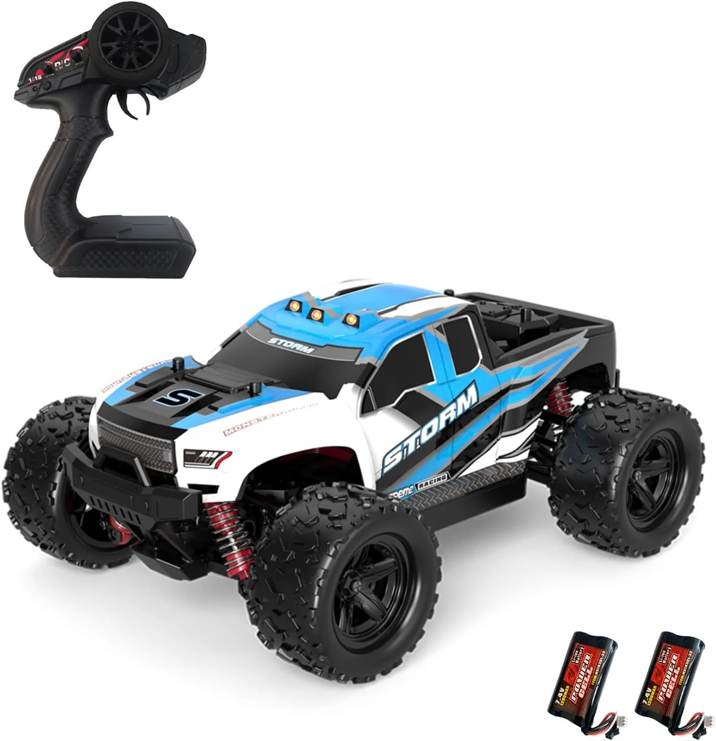 ماشین کنترلی Fawoonu مدل 118، مقیاس کامل، 2.4 گیگاهرتز، کامیون های آفرود، 4WD، سرعت 30 کیلومتر بر ساعت، ماشین مسابقه ای و صخره نوردی، مناسب برای کودکان و بزرگسالان، دارای 2 باتری