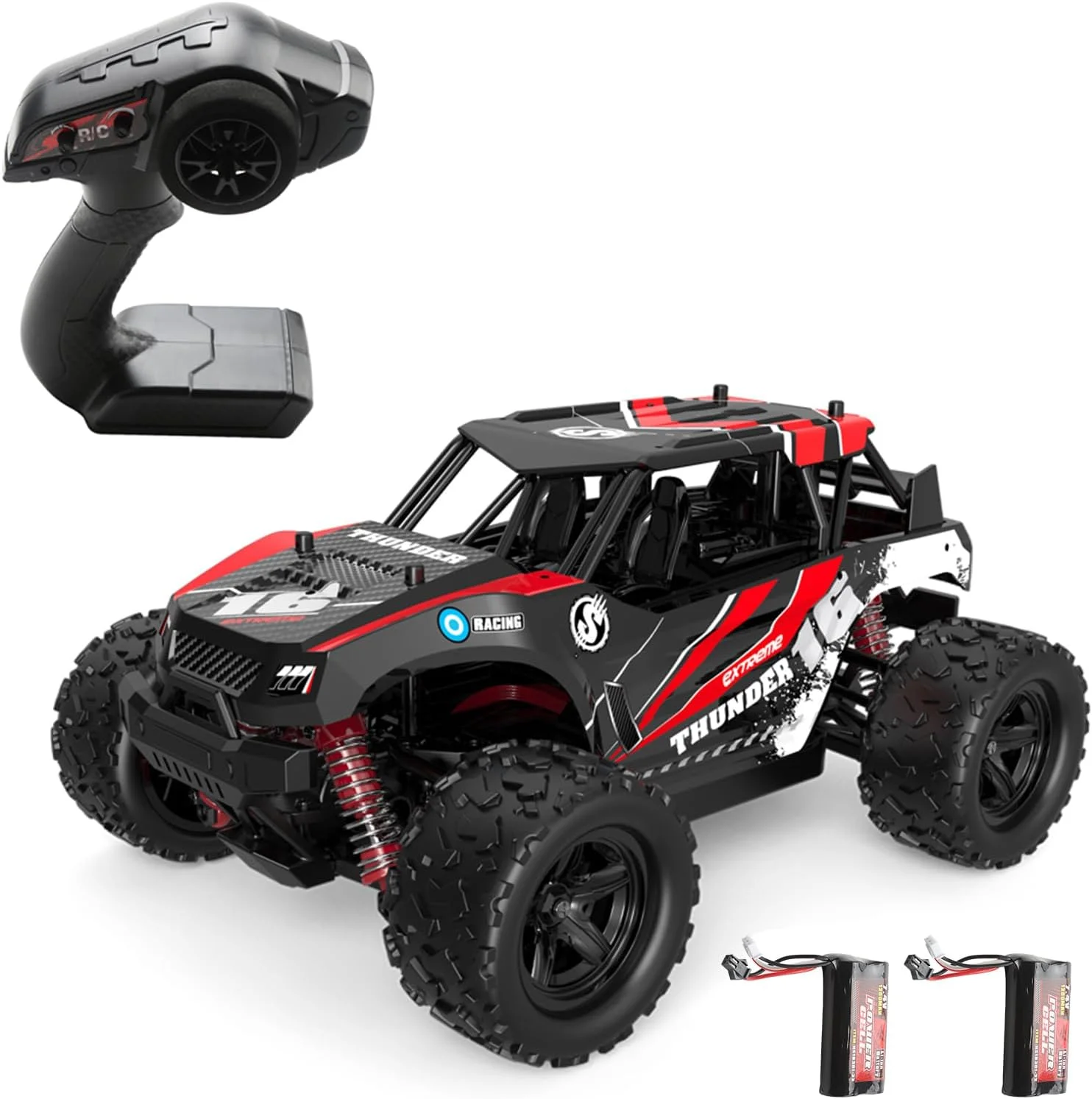 ماشین کنترلی Fawoonu مدل 118 با فرکانس 2.4 گیگاهرتز، سرعت بالا 30 کیلومتر بر ساعت، مناسب تمام سطوح، کامیون آفرود، 4WD، مقیاس کامل، ماشین مسابقه ای و صخره نوردی به همراه 2 عدد باتری