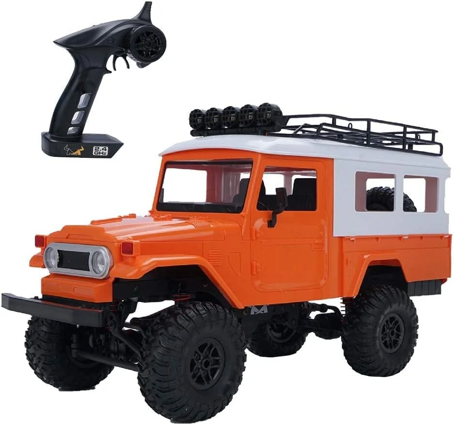 ماشین کنترلی FMT MN40 RC، مقیاس 1:12، 2.4 گیگاهرتز، ماشین کنترلی از راه دور، کامیون آفرود 4WD RC، با چراغ LED، مدل ماشین الکتریکی صخره نورد برای کودکان و بزرگسالان - آبی