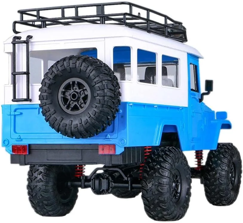ماشین کنترلی FMT MN40 RC، مقیاس 1:12، 2.4 گیگاهرتز، ماشین کنترلی از راه دور، کامیون آفرود 4WD RC، با چراغ LED، مدل ماشین الکتریکی صخره نورد برای کودکان و بزرگسالان - آبی
