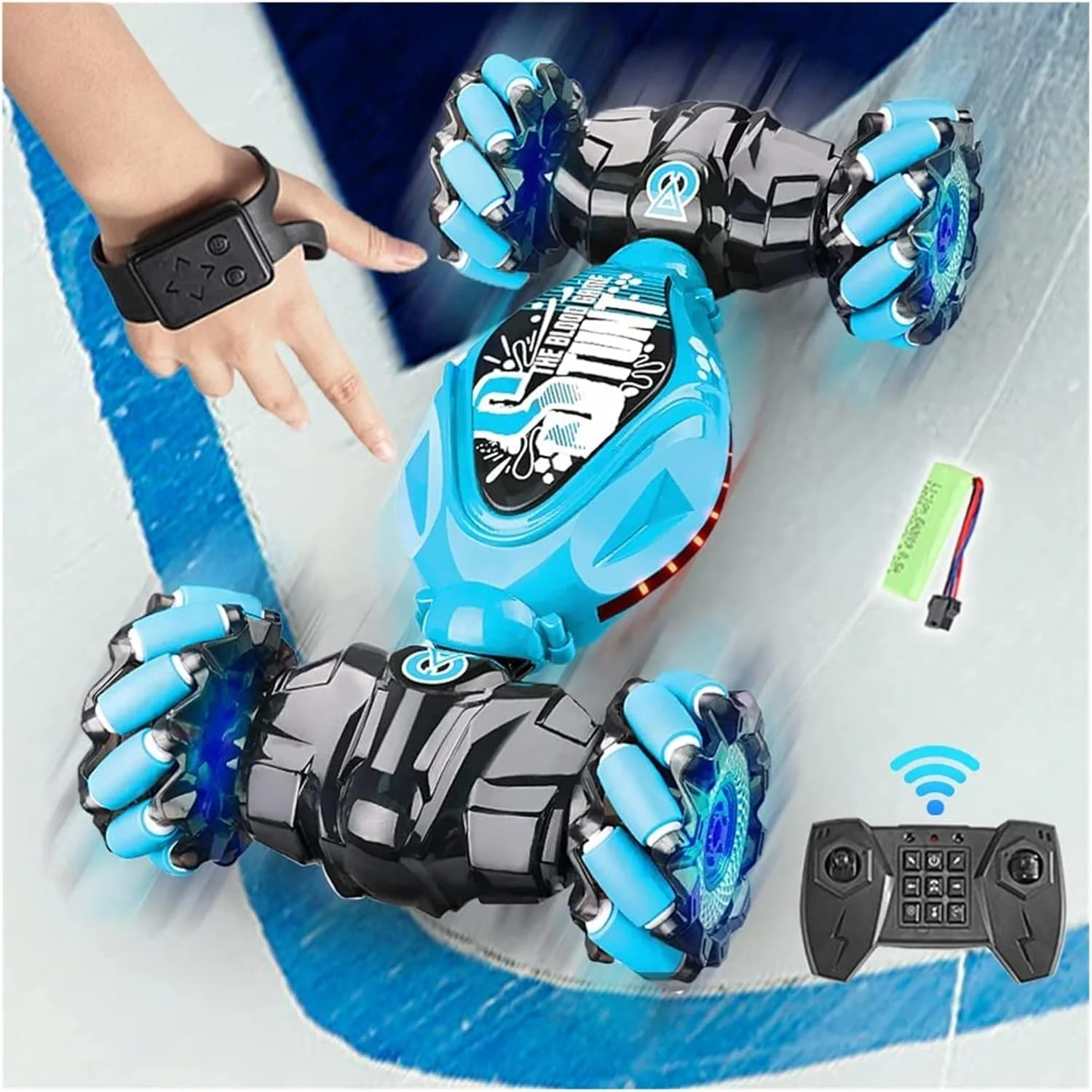 ماشین کنترلی جدید با قابلیت تشخیص حرکت، ماشین بدلکاری RC با نور و موسیقی، ماشین های دریفت با کنترل از راه دور 2.4 گیگاهرتز، چرخش 360 درجه، مناسب برای هدیه تولد کودکان (رنگ: X-B)