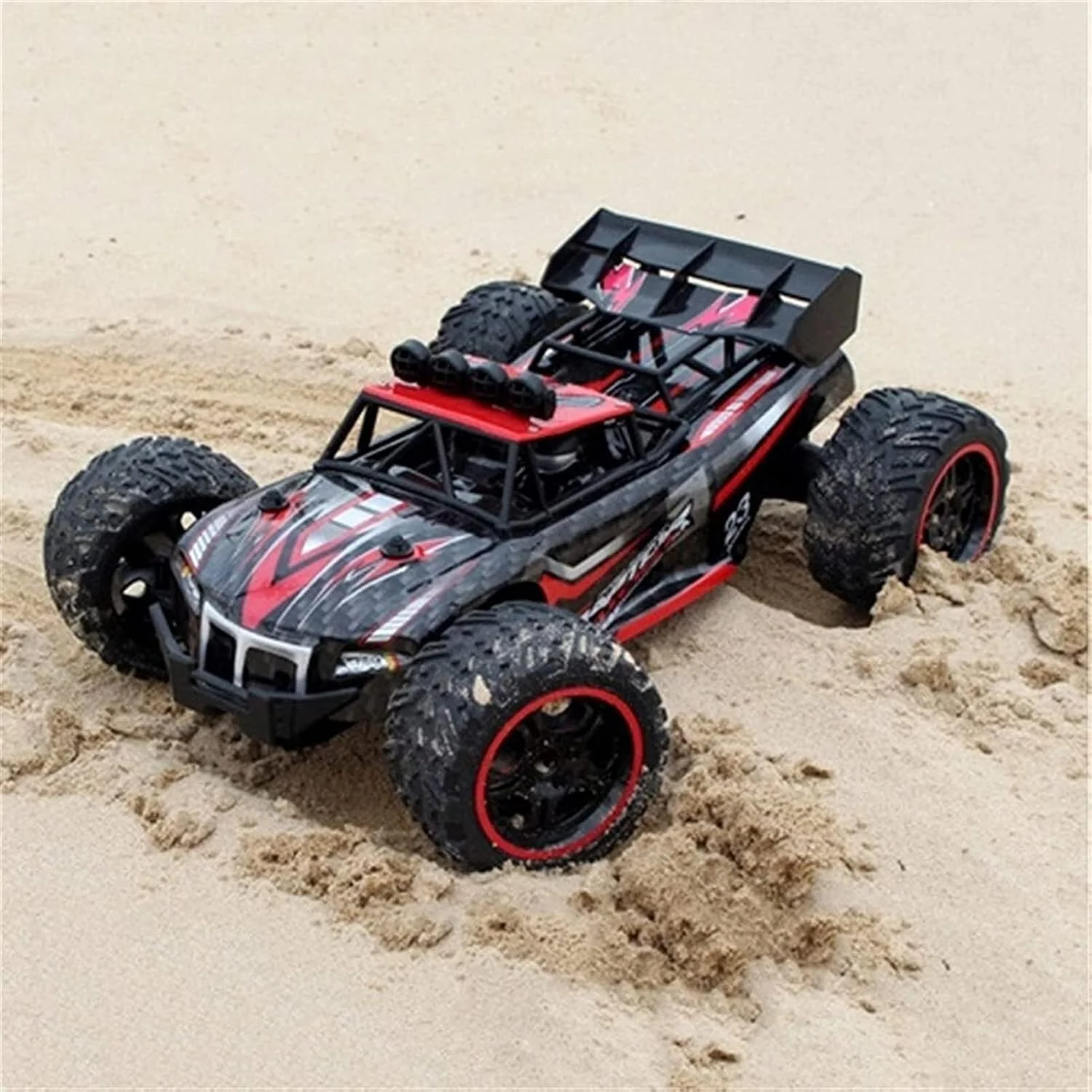 ماشین کنترلی آفرود چهار چرخ 1:14، ماشین های آرسی با سرعت بالا 30+ کیلومتر در ساعت برای کودکان و بزرگسالان، کامیون هیولا پیکاپ آلیاژی صخره نورد باگی، ارابه صخره نورد آفرود کنترل از راه دور (رنگ: سبز)