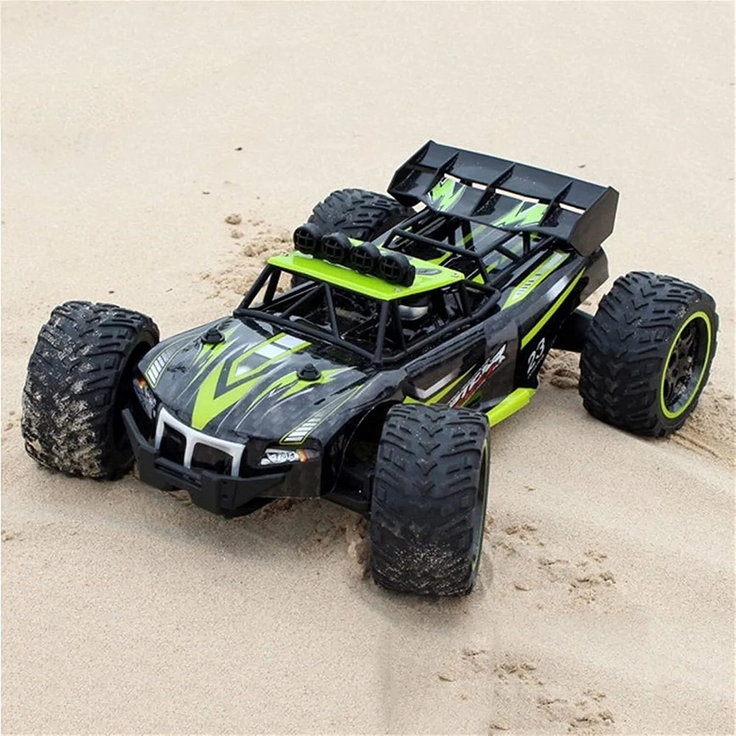 ماشین کنترلی آفرود چهار چرخ 1:14، ماشین های آرسی با سرعت بالا 30+ کیلومتر در ساعت برای کودکان و بزرگسالان، کامیون هیولا پیکاپ آلیاژی صخره نورد باگی، ارابه صخره نورد آفرود کنترل از راه دور (رنگ: قرمز)
