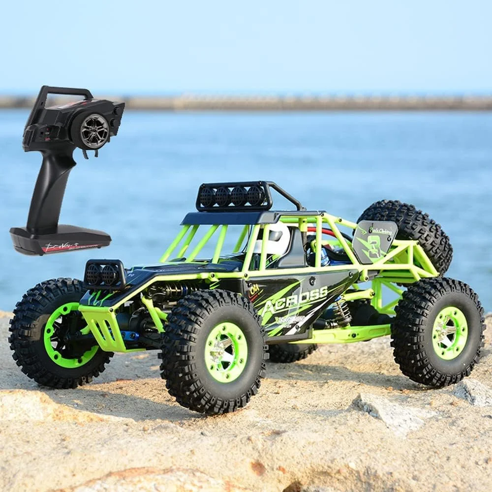 ماشین کنترلی، مقیاس 1/12، 4WD با سرعت بالای 50 کیلومتر در ساعت، ماشین صخره نورد، کامیون آفرود با کنترل از راه دور 2.4 گیگاهرتز، کمک فنرهای قوی، مناسب برای بزرگسالان و کودکان