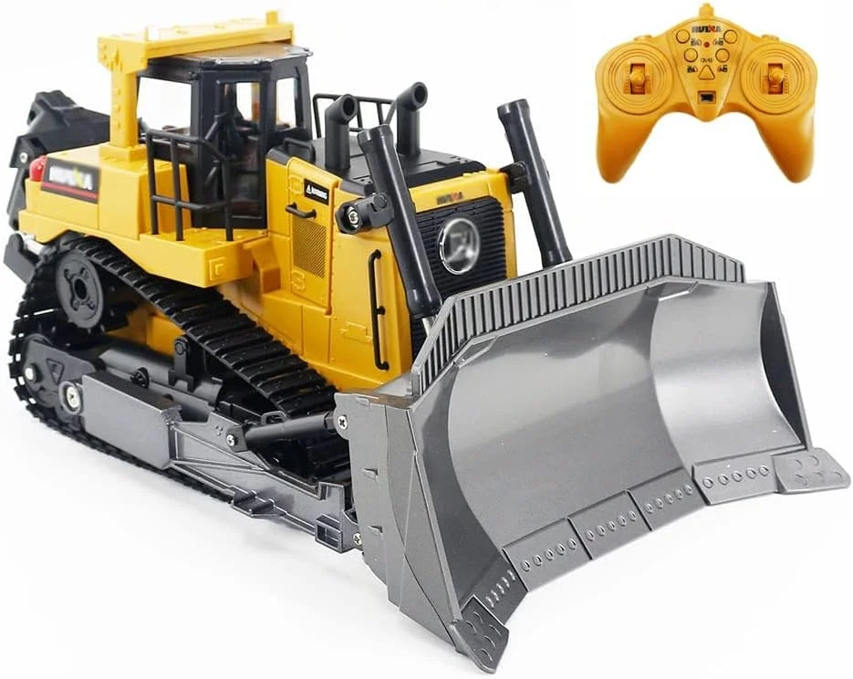 لودر کنترلی راه دور، مدل RC 1/16، ماشین ساختمانی کاملاً کاربردی، لودر جلویی 9 کاناله 2.4 گیگاهرتزی با نور و صدا برای کودکان 6، 7، 8، 9، 10 سال به بالا