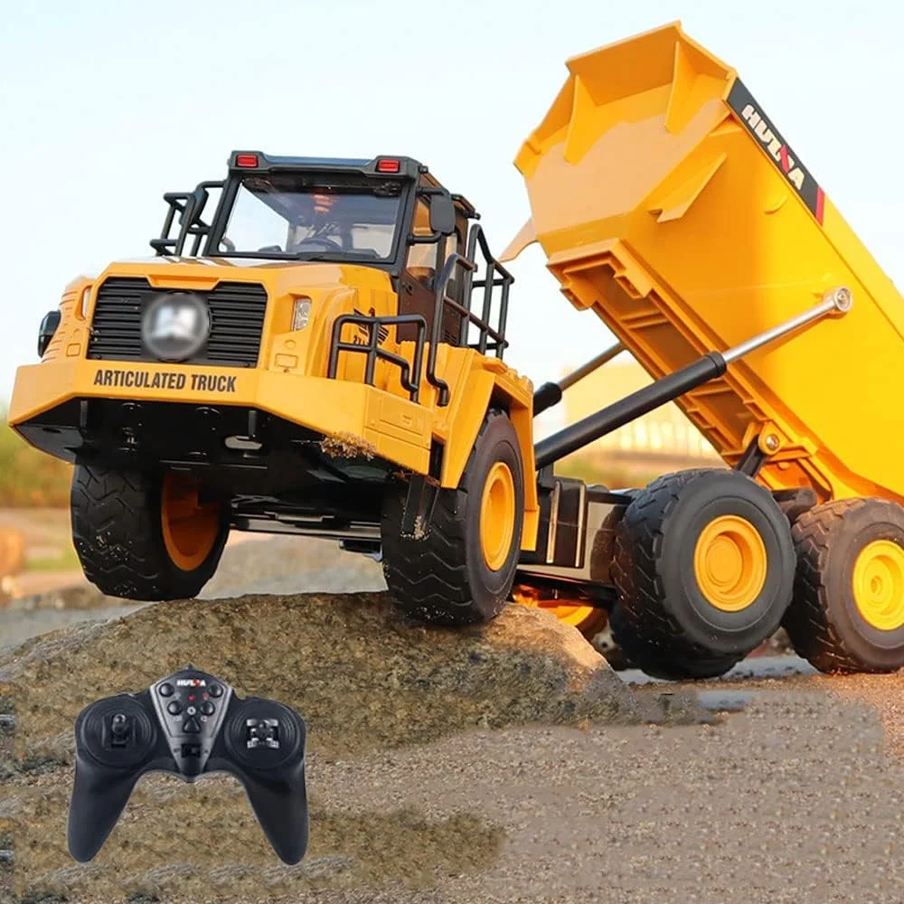 اسباب بازی کامیون کمپرسی ساختمانی کنترلی در مقیاس 1:16 - وسیله نقلیه ساختمانی ترابری کنترلی، کامیون ساختمانی فلزی و پلاستیکی سنگین