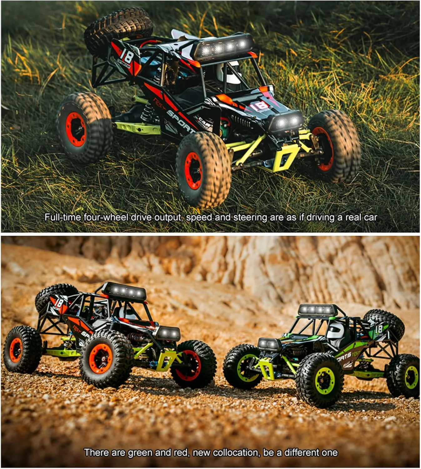 ماشین کنترلی آفرود 2.4 گیگاهرتز مقیاس 1/12 مسابقه ای با سرعت بالا 50 کیلومتر بر ساعت، کامیون کنترلی تمام مقیاس RTR برای کودکان و بزرگسالان