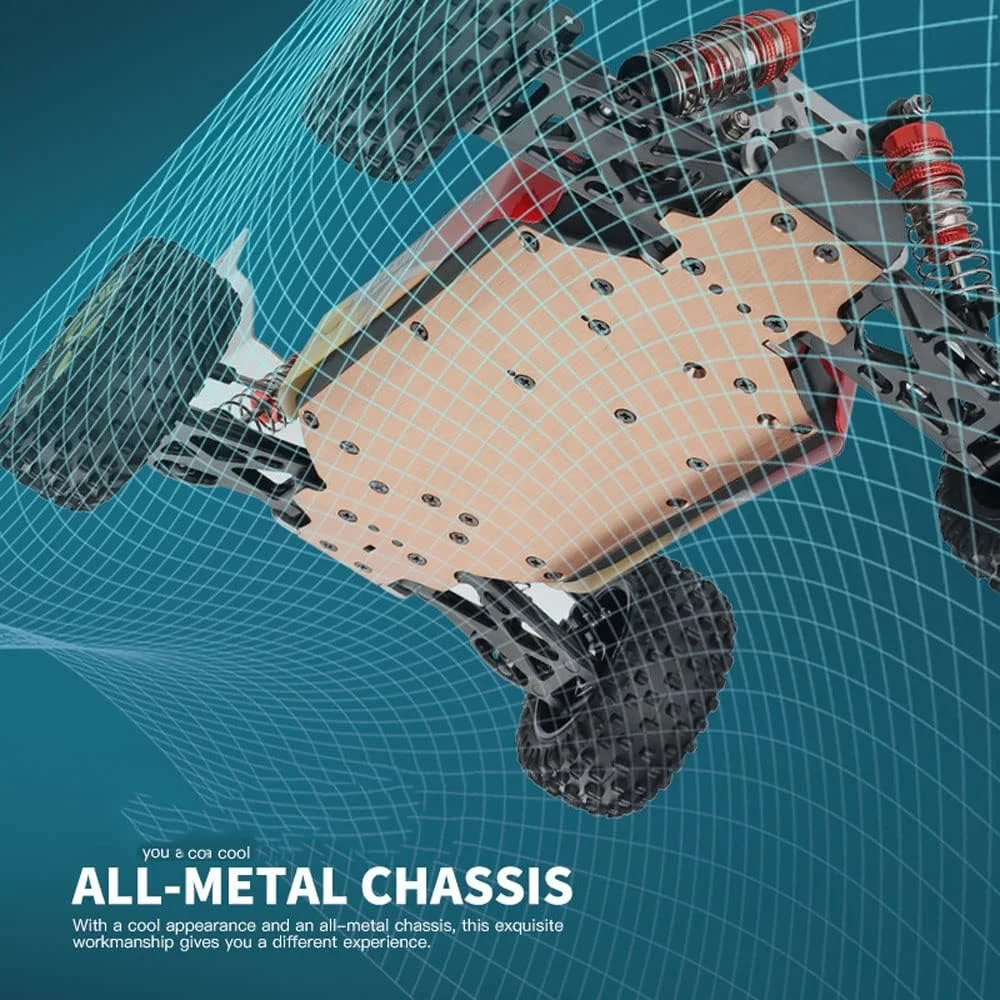 خودروی کنترلی ویلی 1:14 جدید با موتور براشلس، سرعت فوق العاده بالا 75 کیلومتر بر ساعت، مدل آلیاژی خودروی آفرود کنترلی