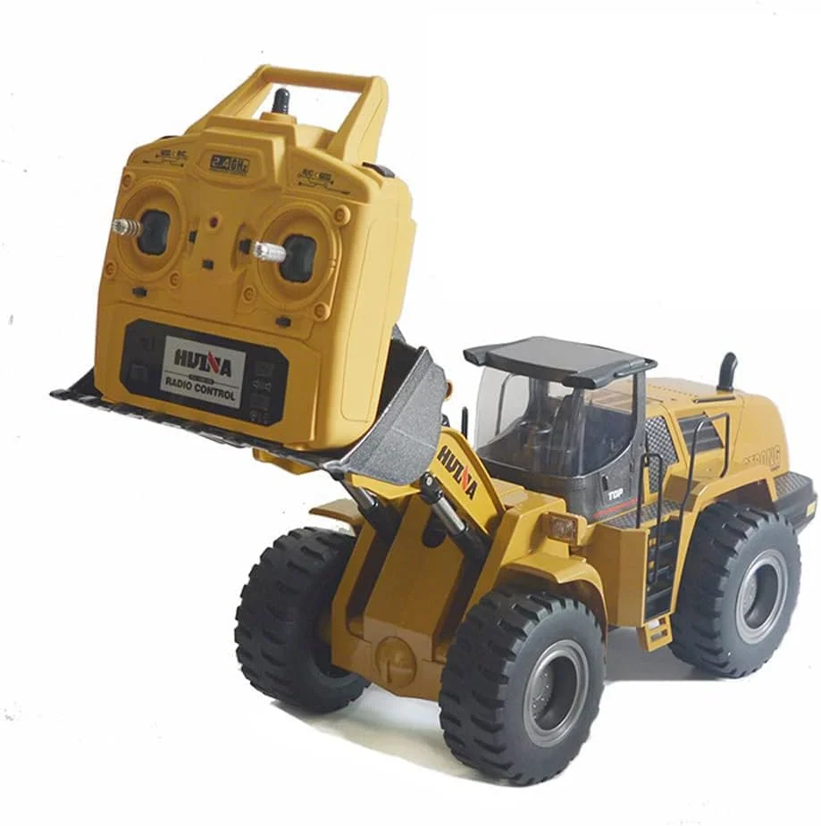 اسباب بازی لودر کنترلی آلیاژی 1:14، کامیون های آرسی سرگرمی، لودر جلو 4WD برای پسران و کودکان 4 تا 15 سال، هدیه تولد کریسمس