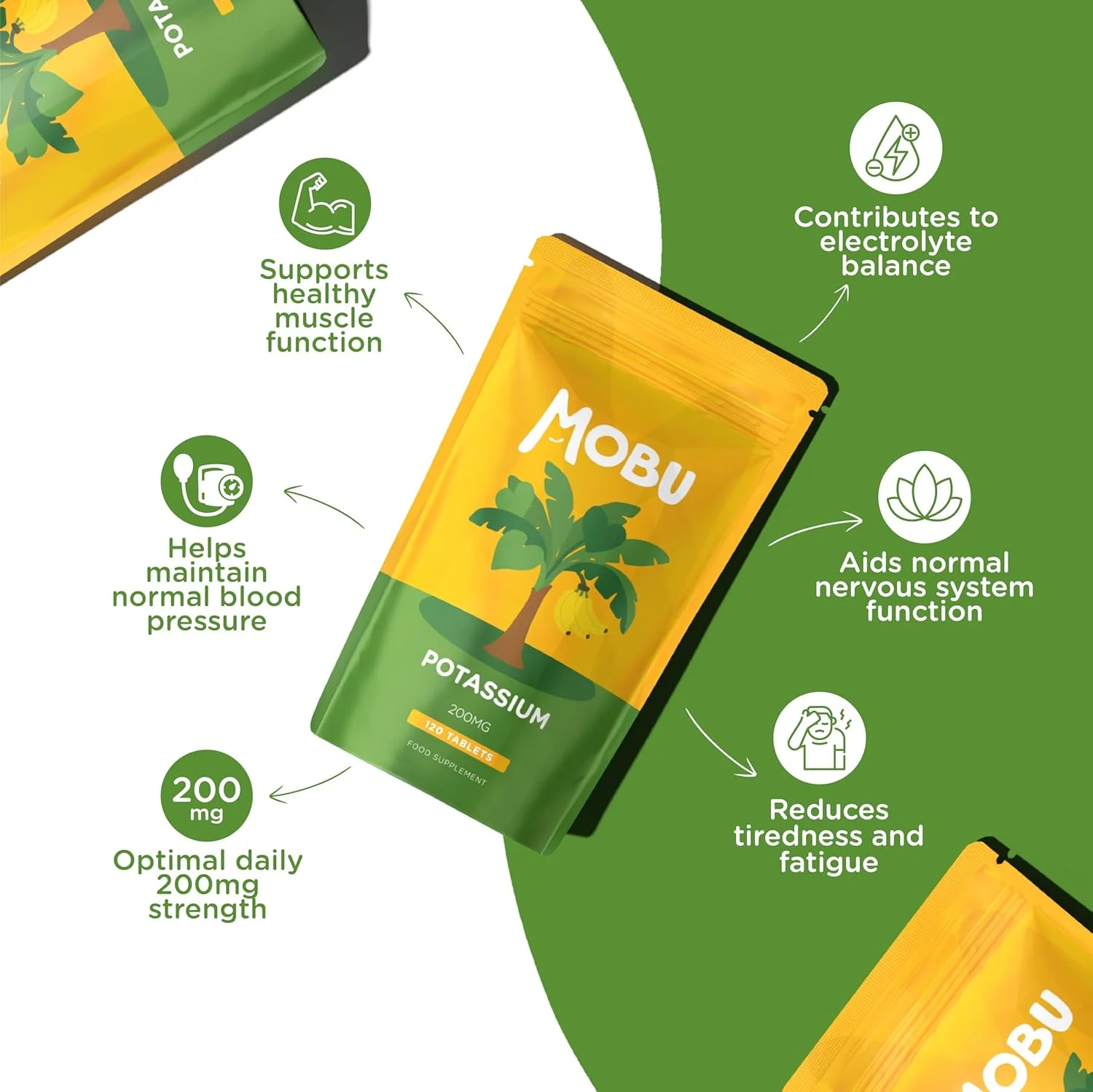 قرص پتاسیم 200 میلی گرم MOBU، 120 عدد - کمک به فشار خون طبیعی، عملکرد عضلات و عملکرد سیستم عصبی - تنظیم الکترولیت - مناسب برای گیاهخواران - ساخت انگلستان قرص پتاسیم 200 میلی گرم MOBU، 120 عدد - کمک به فشار خون طبیعی، عملکرد عضلات و عملکرد سیستم عصبی - تنظیم الکترولیت - مناسب برای گیاهخواران - ساخت انگلستان