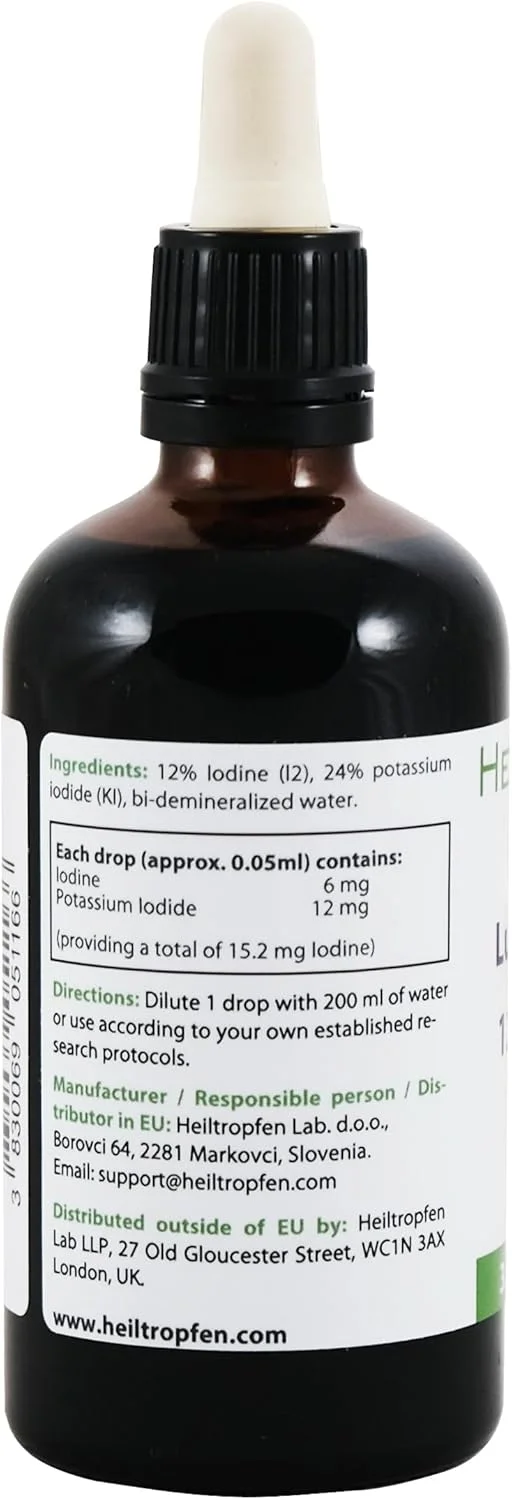 محلول لوگول ید 12% 100 میلی لیتر | 12% ید و 24% یدید پتاسیم | قطره | Heiltropfen® محلول لوگول ید 12% 100 میلی لیتر | 12% ید و 24% یدید پتاسیم | قطره | Heiltropfen®