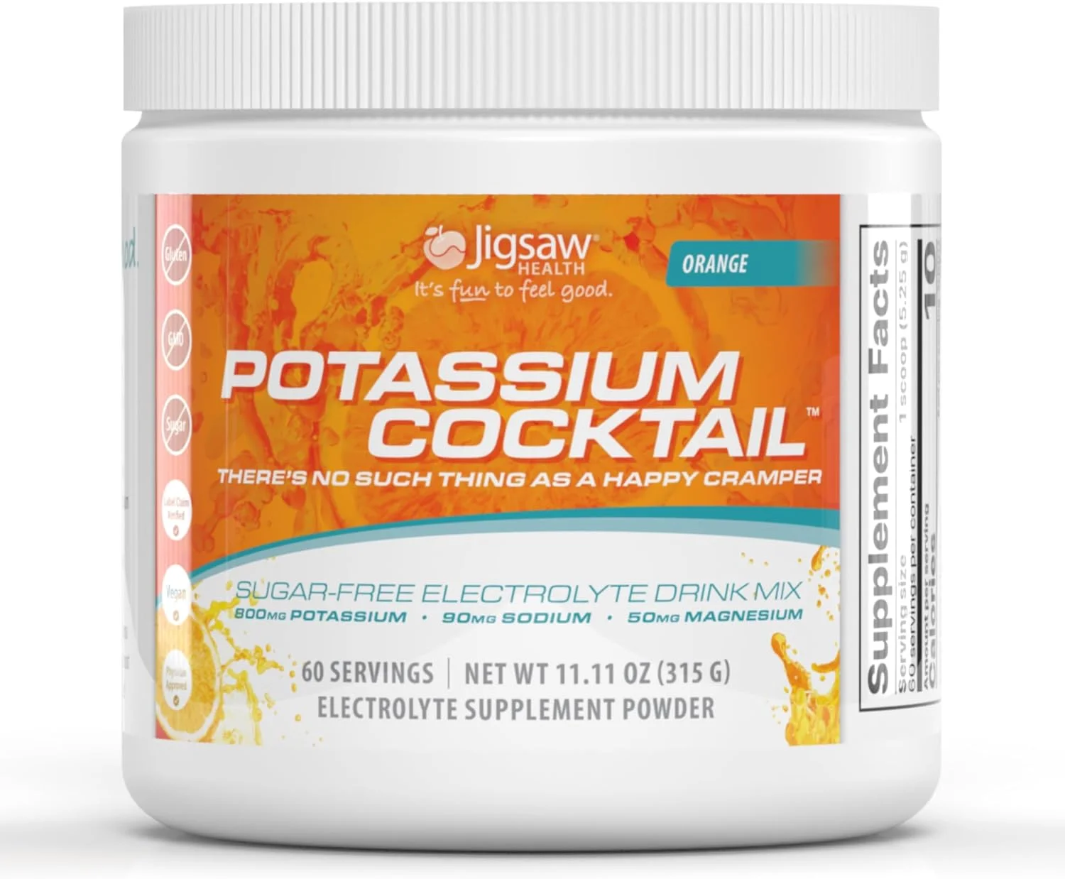 کوکتل پتاسیم Jigsaw Health | طعم پرتقال | 60 سروینگ (شیشه)