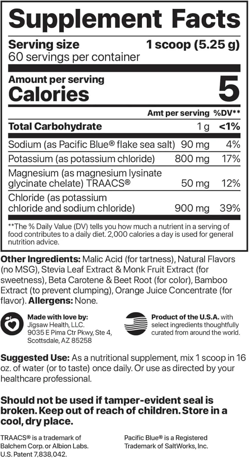 کوکتل پتاسیم Jigsaw Health | طعم پرتقال | 60 سروینگ (شیشه) کوکتل پتاسیم Jigsaw Health | طعم پرتقال | 60 سروینگ (شیشه)