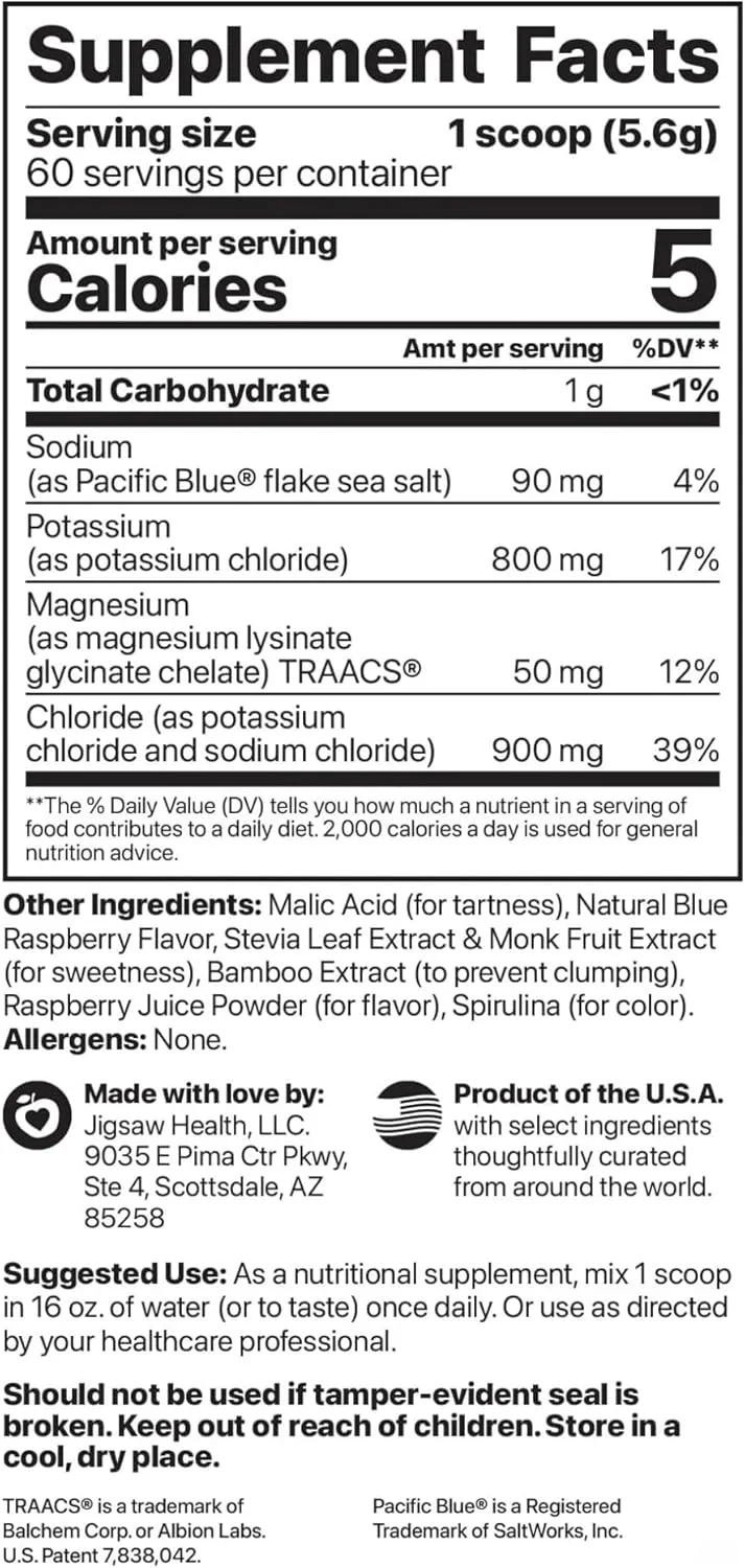 کوکتل پتاسیم Jigsaw Health با طعم تمشک آبی، 60 سروینگ کوکتل پتاسیم Jigsaw Health با طعم تمشک آبی، 60 سروینگ