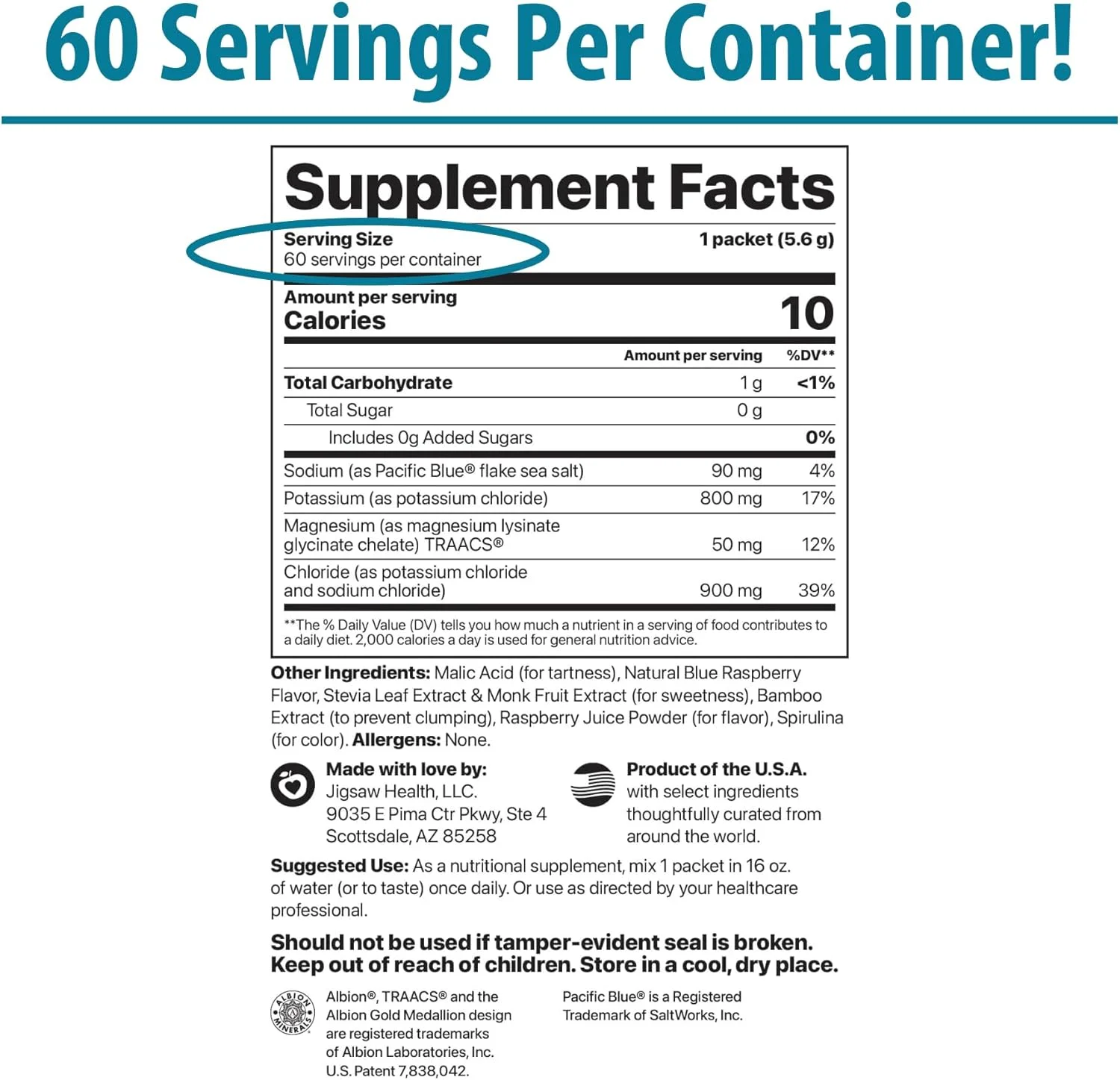 کوکتل پتاسیم Jigsaw Health | طعم تمشک آبی | 60 سروینگ (بسته) کوکتل پتاسیم Jigsaw Health | طعم تمشک آبی | 60 سروینگ (بسته)