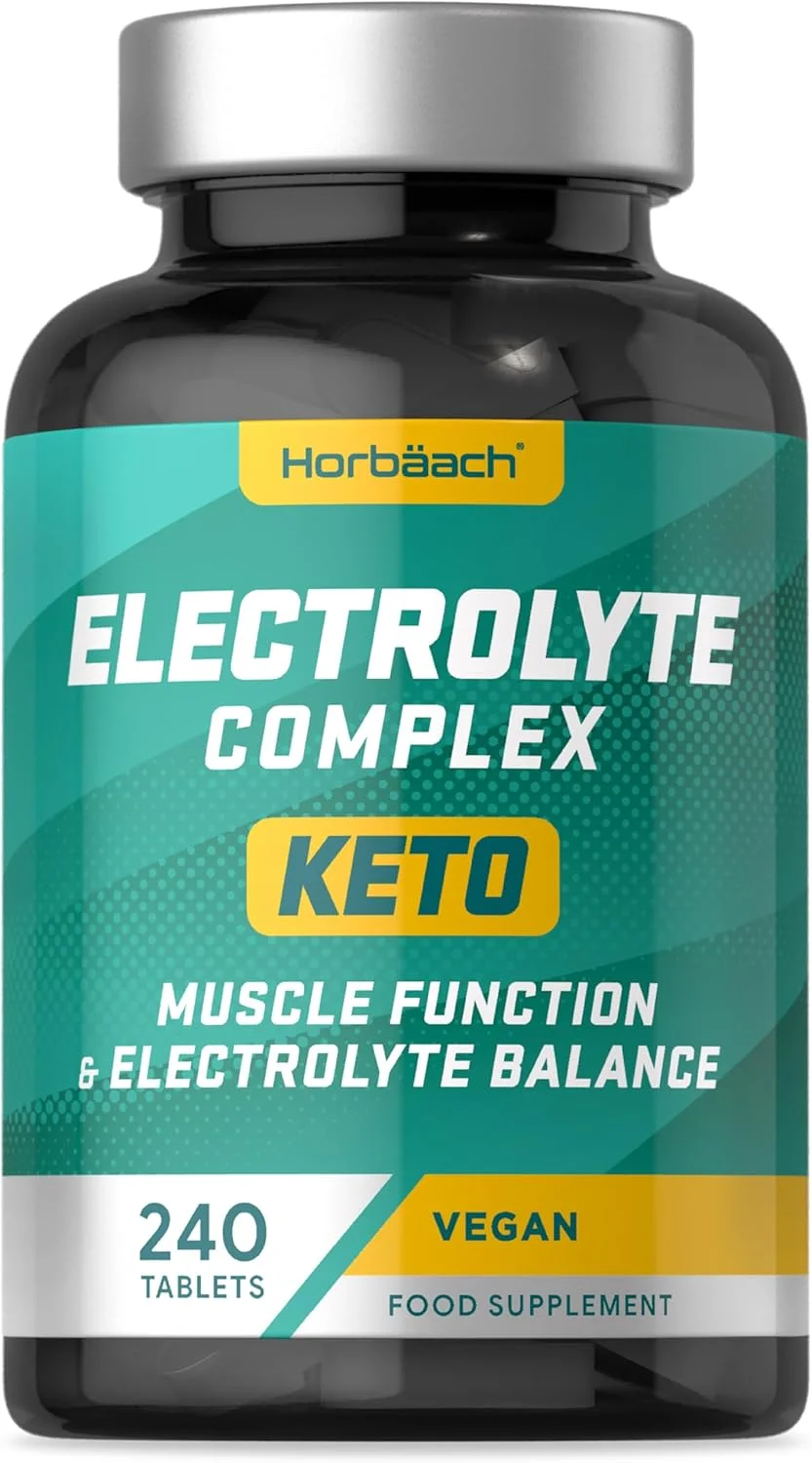 الکترولیت پلاس هورباخ | 240 قرص گیاهی | قرص های با قدرت بالا حاوی کلسیم، منیزیم، پتاسیم و موارد دیگر! | برای بهبود هیدراتاسیون و ریکاوری | مناسب برای رژیم کتو