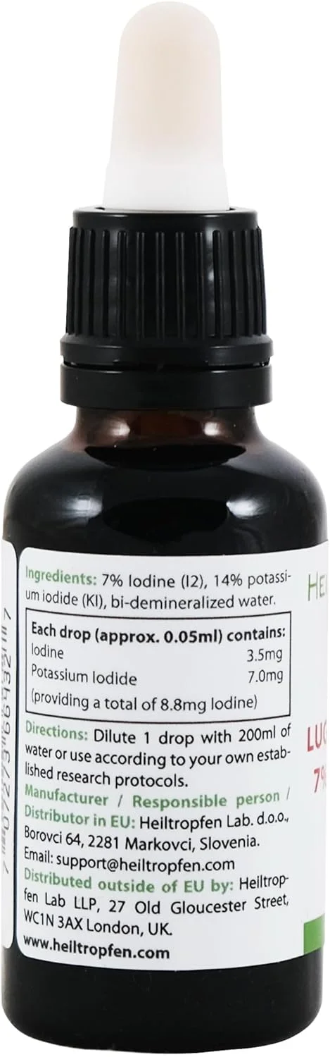 محلول ید لوگولین هایلتروپفن 7% 30 میلی لیتر | فرمولاسیون مایع لوگولز 21% | مواد اولیه با گرید دارویی | 7% ید ابتدایی و 14% یدید پتاسیم | محلول لوگول محلول ید لوگولین هایلتروپفن 7% 30 میلی لیتر | فرمولاسیون مایع لوگولز 21% | مواد اولیه با گرید دارویی | 7% ید ابتدایی و 14% یدید پتاسیم | محلول لوگول