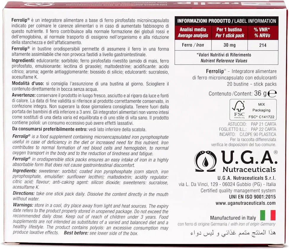 فرولیپ™ - مکمل آهن بدون نیاز به آب، با طعم لیمو (20 ساشه تک دوز x 1.8 گرم) - بدون عوارض گوارشی و طعم فلزی - مناسب گیاهخواران فرولیپ™ - مکمل آهن بدون نیاز به آب، با طعم لیمو (20 ساشه تک دوز x 1.8 گرم) - بدون عوارض گوارشی و طعم فلزی - مناسب گیاهخواران