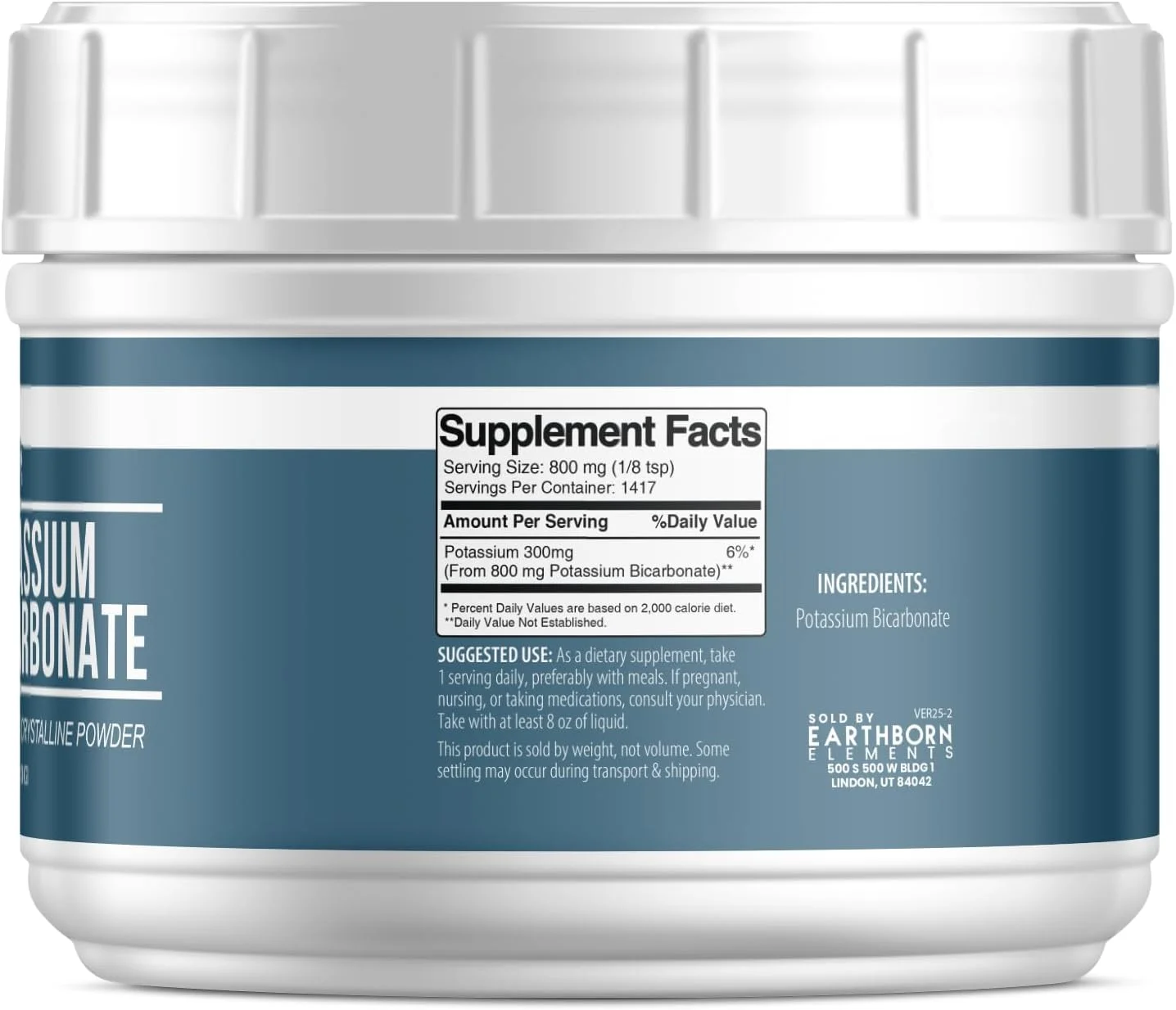 بی کربنات پتاسیم Earthborn Elements (1.13 کیلوگرم)، بسته بندی آسان، خالص و بدون افزودنی بی کربنات پتاسیم Earthborn Elements (1.13 کیلوگرم)، بسته بندی آسان، خالص و بدون افزودنی