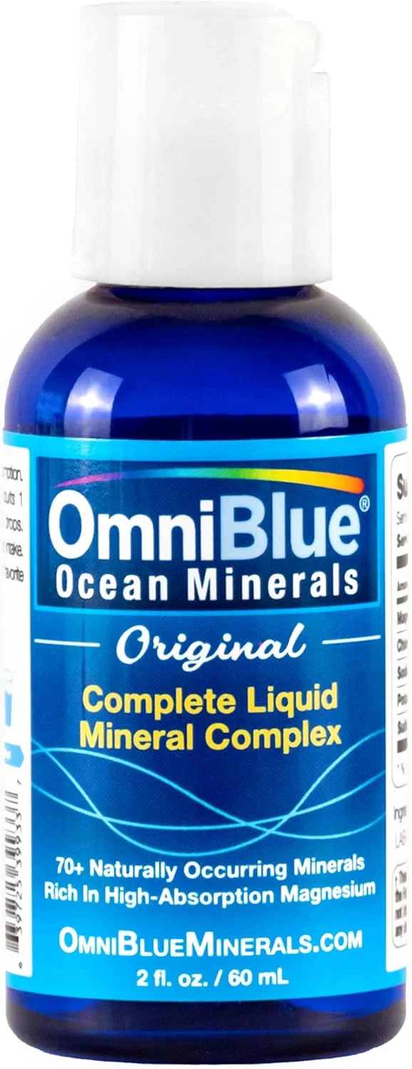 مواد معدنی اقیانوسی OmniBlue | 100 درصد تایید شده، خالص و برداشت شده طبیعی الکترولیت های اقیانوسی به عنوان مواد معدنی ماکرو و کمیاب طبیعی | بدون افزودنی یا تغییرات 2 اونس