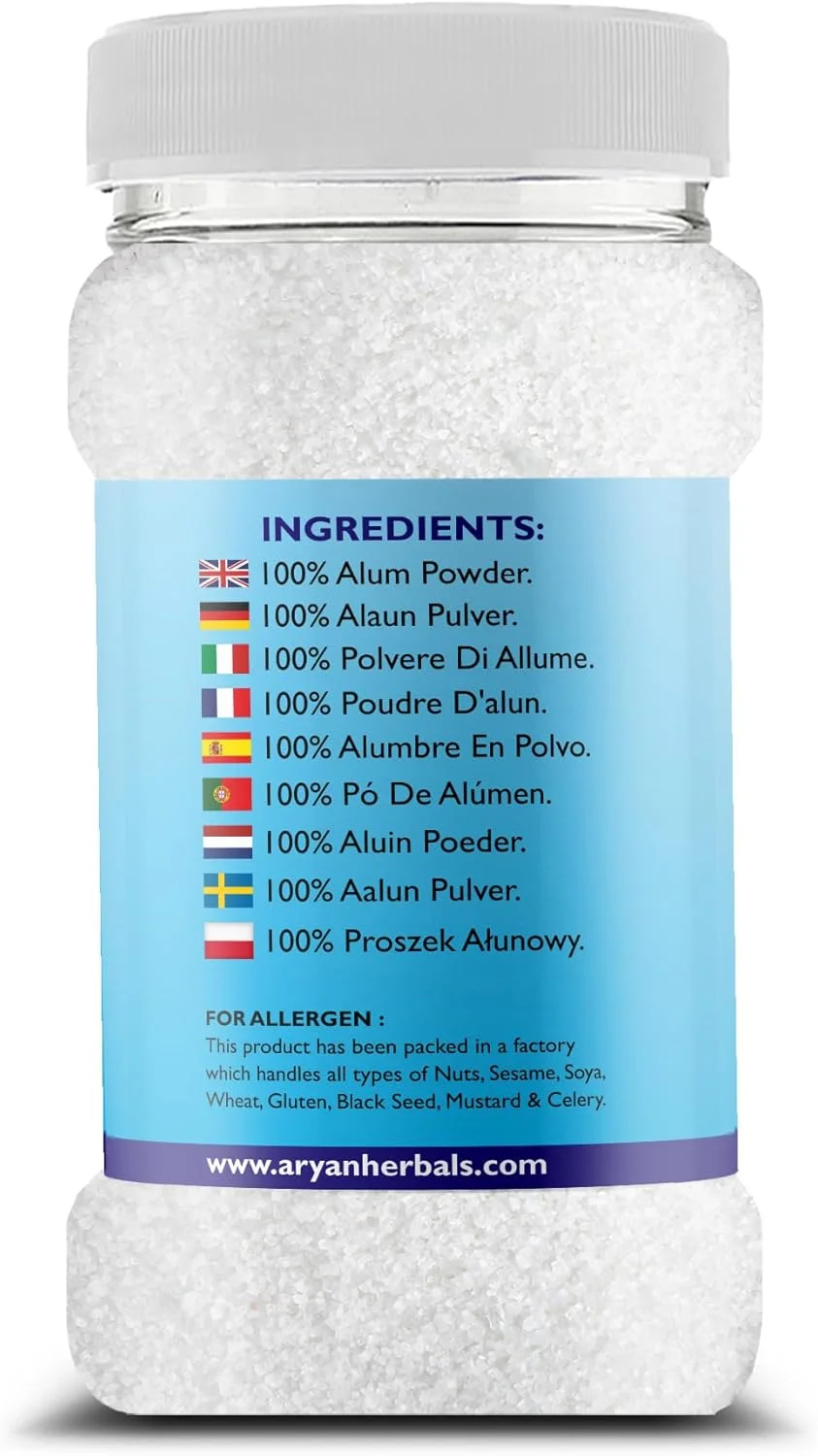 پودر آلوم یا پودر فیتکری آریان، 100% طبیعی و خالص، پتاسیم سولفات - 150 گرم پودر آلوم یا پودر فیتکری آریان، 100% طبیعی و خالص، پتاسیم سولفات - 150 گرم