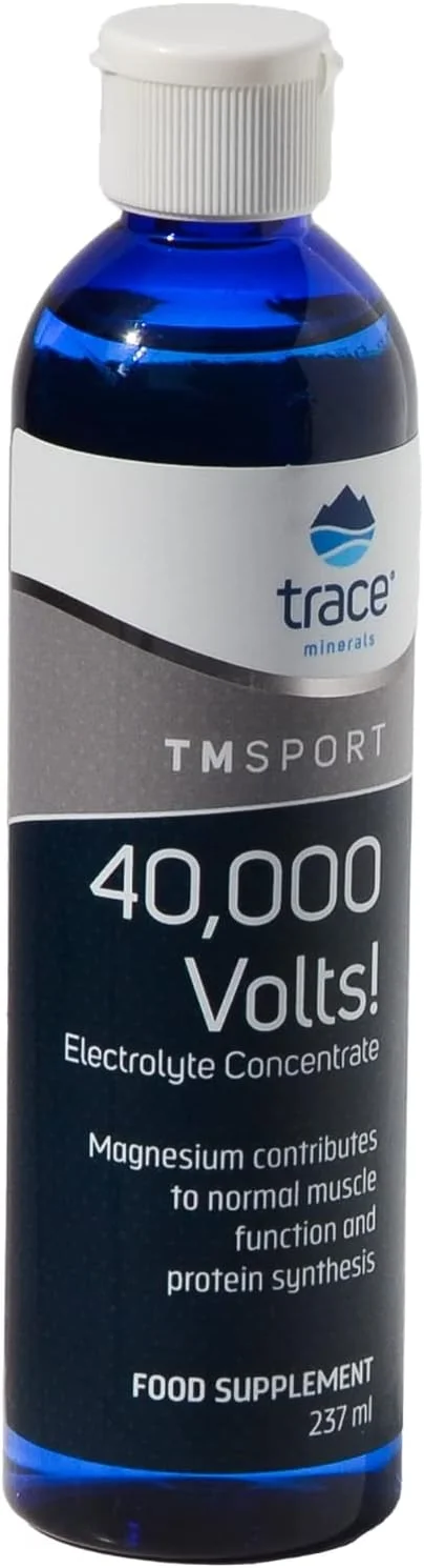 قطره های الکترولیت مایع 40000 ولت Trace Minerals | پشتیبانی از هیدراتاسیون | پشتیبانی از درد پا و عضله | عناصر کمیاب یونی، منیزیم، پتاسیم (237 میلی لیتر)