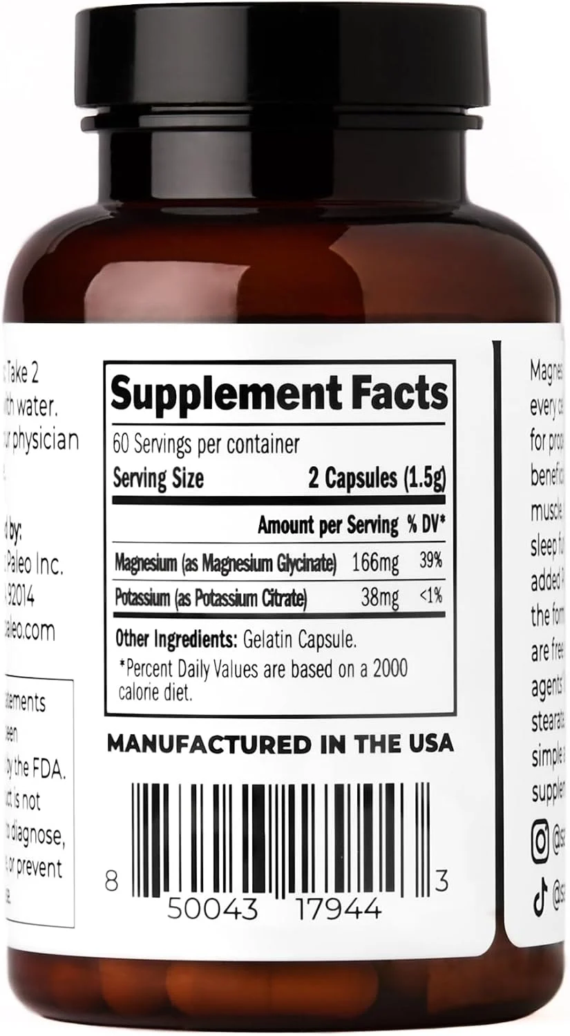 کپسول های منیزیم پتاسیم پالئو سانتا کروز، 120 عدد، منیزیم گلیسینات و پتاسیم سیترات، بدون گلوتن، کتوژنیک، بدون شکر، پالئو، برای سلامت عمومی، مغز، عضلات