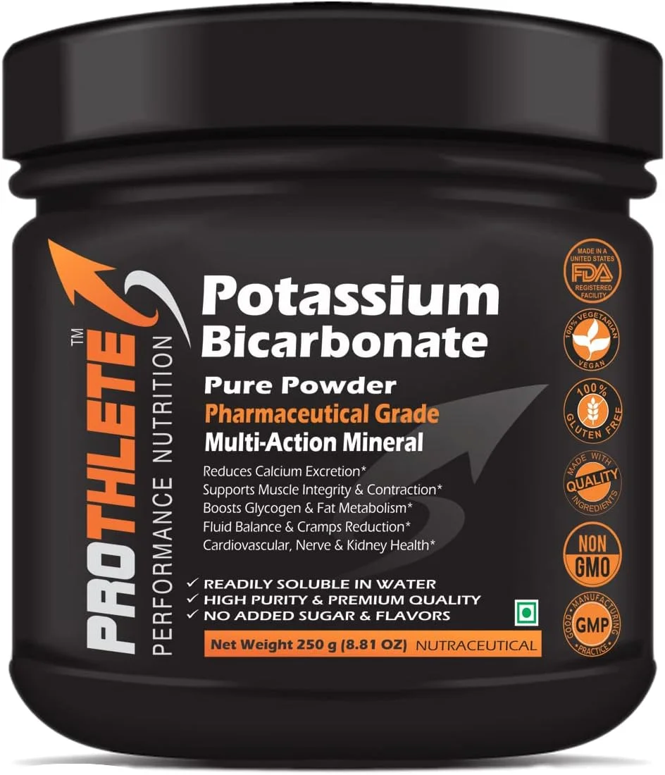 پودر خالص پتاسیم بی کربنات، درجه دارویی USP، تعادل الکترولیت، سلامت عصب و عضله، وگان و غیر تراریخته (250 گرم / 8.81 اونس) (بسته 1 عددی)