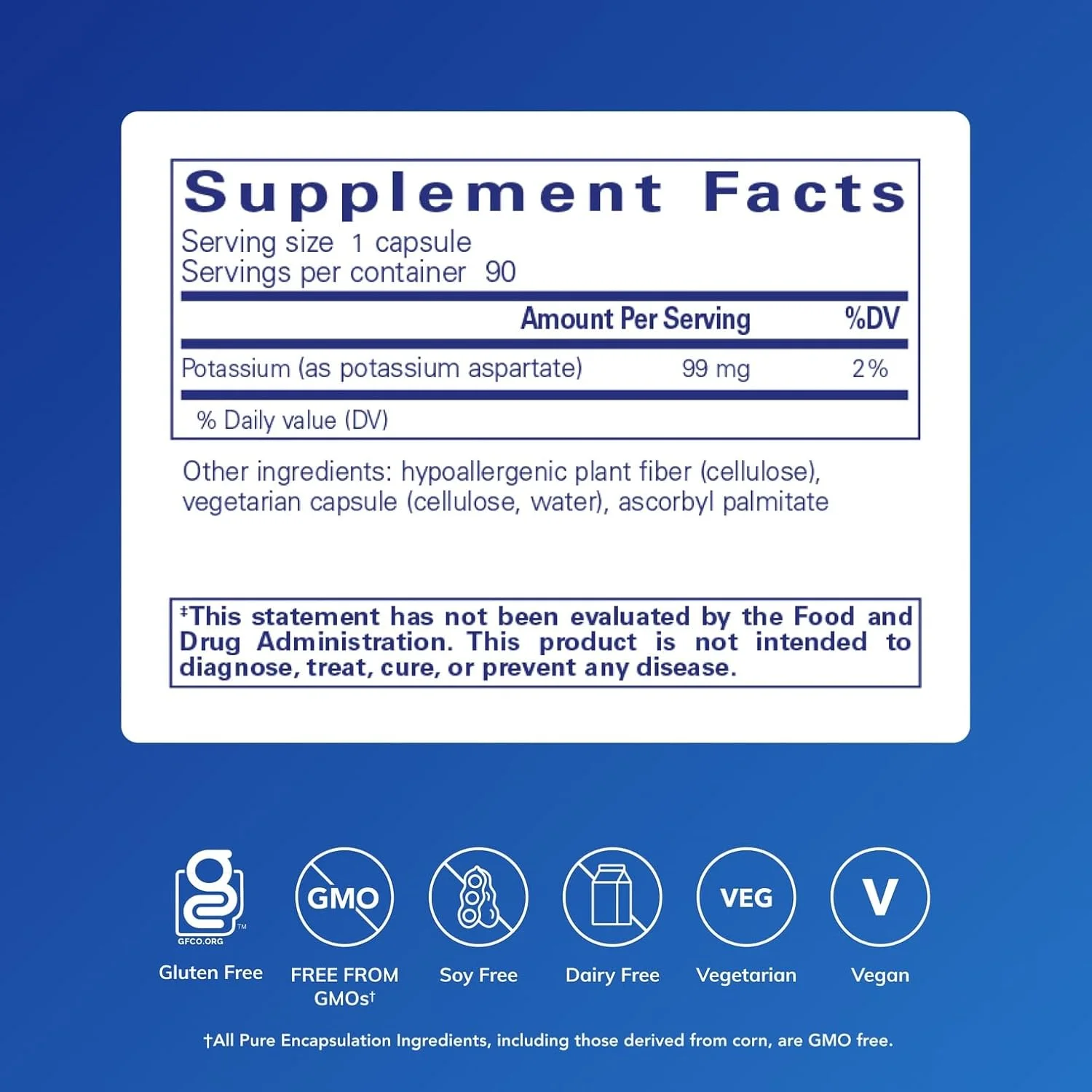 پیور انکپسولیشنز - پتاسیم (آسپارتات) - مکمل ضد آلرژی برای حمایت از اعصاب، عضلات، جریان خون و سلامت قلب و عروق* - 90 کپسول پیور انکپسولیشنز - پتاسیم (آسپارتات) - مکمل ضد آلرژی برای حمایت از اعصاب، عضلات، جریان خون و سلامت قلب و عروق* - 90 کپسول