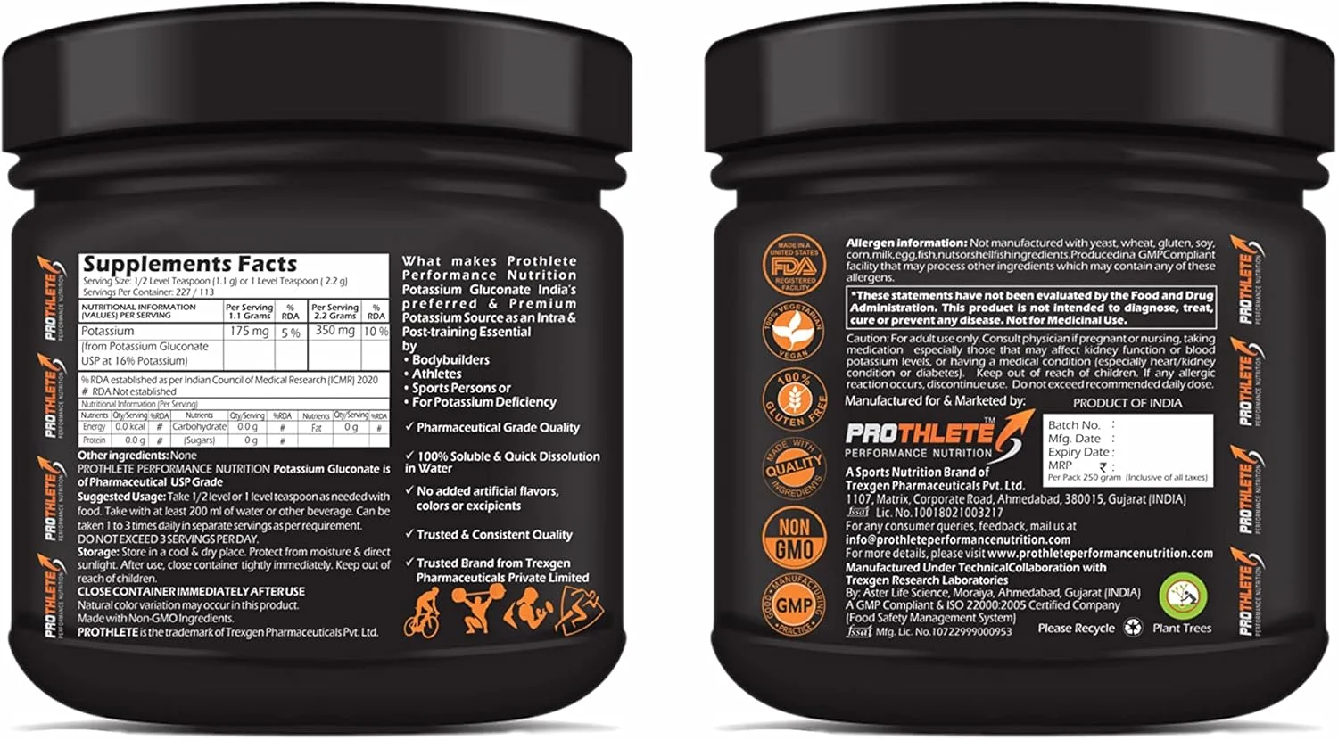 گلوکونات پتاسیم خالص، درجه دارویی USP، تعادل الکترولیت، سلامت عصب و عضله، وگان و غیر تراریخته (250 گرم / 8.81 اونس) (بسته 2 عددی) گلوکونات پتاسیم خالص، درجه دارویی USP، تعادل الکترولیت، سلامت عصب و عضله، وگان و غیر تراریخته (250 گرم / 8.81 اونس) (بسته 2 عددی)