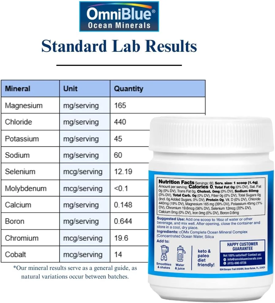 پودر مواد معدنی اقیانوسی و آبرسان OmniBlue - منیزیم، بور، سلنیوم - بیش از 70 ماده معدنی طبیعی برای بازسازی، خواب و سلامت کلی - پشتیبانی از رژیم کتو، وگان و پالئو (60 سروینگ) پودر مواد معدنی اقیانوسی و آبرسان OmniBlue - منیزیم، بور، سلنیوم - بیش از 70 ماده معدنی طبیعی برای بازسازی، خواب و سلامت کلی - پشتیبانی از رژیم کتو، وگان و پالئو (60 سروینگ)
