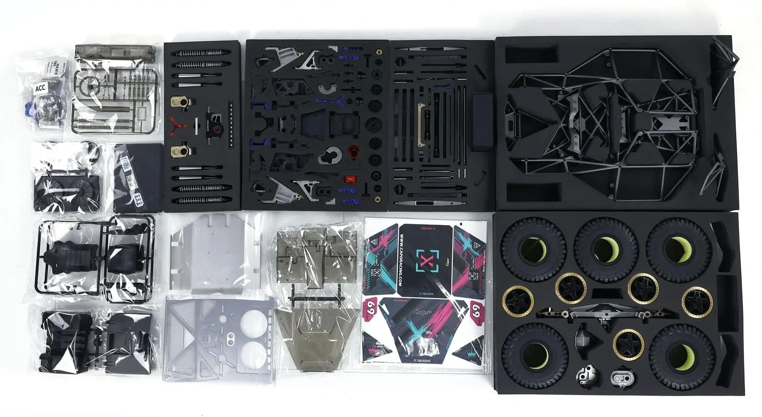 مدل ماشین خزنده آرسی کاپو 1/8 4X4، مونتاژ نشده و رنگ نشده برای مدل خودروهای مسابقه ای U4 Queen CD1582X RC با گیربکس 2 سرعته و چراغ