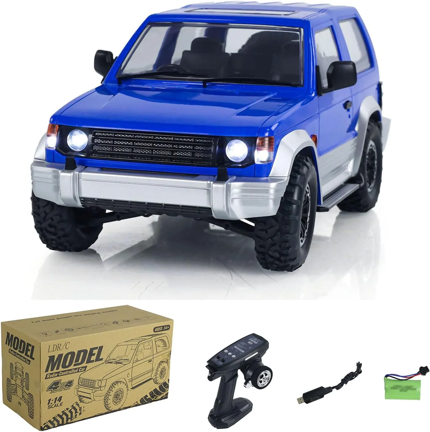 مدل ماشین خزنده آرسی آفرود کنترل از راه دور بی سیم 4X4 با سیستم روشنایی LDRC LD1297