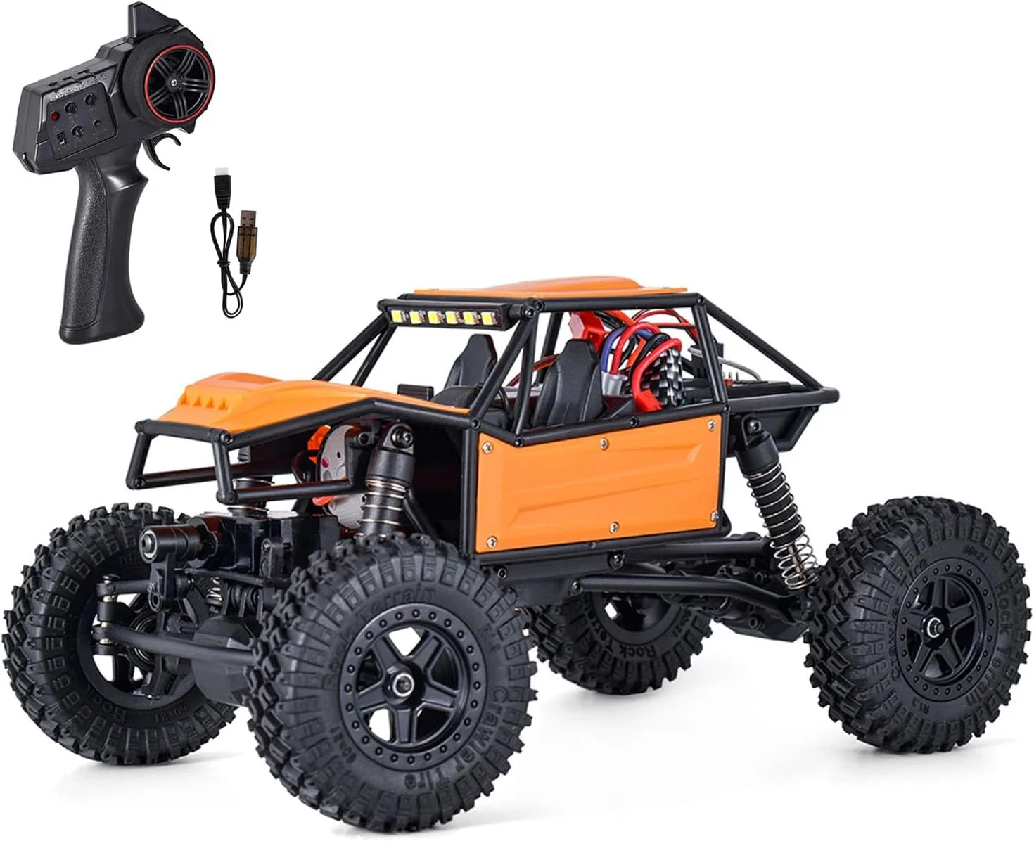 ماشین آرسی آفرود فلزی پلاستیکی 1/18، 4*4، صخره نورد با کنترل از راه دور، موتور 370، محافظت Esc، سروو فرمان، باتری، مدل اسباب بازی
