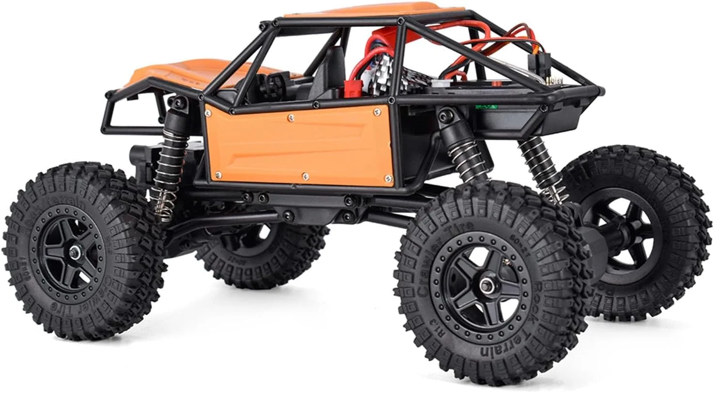 ماشین آرسی آفرود فلزی پلاستیکی 1/18، 4*4، صخره نورد با کنترل از راه دور، موتور 370، محافظت Esc، سروو فرمان، باتری، مدل اسباب بازی
