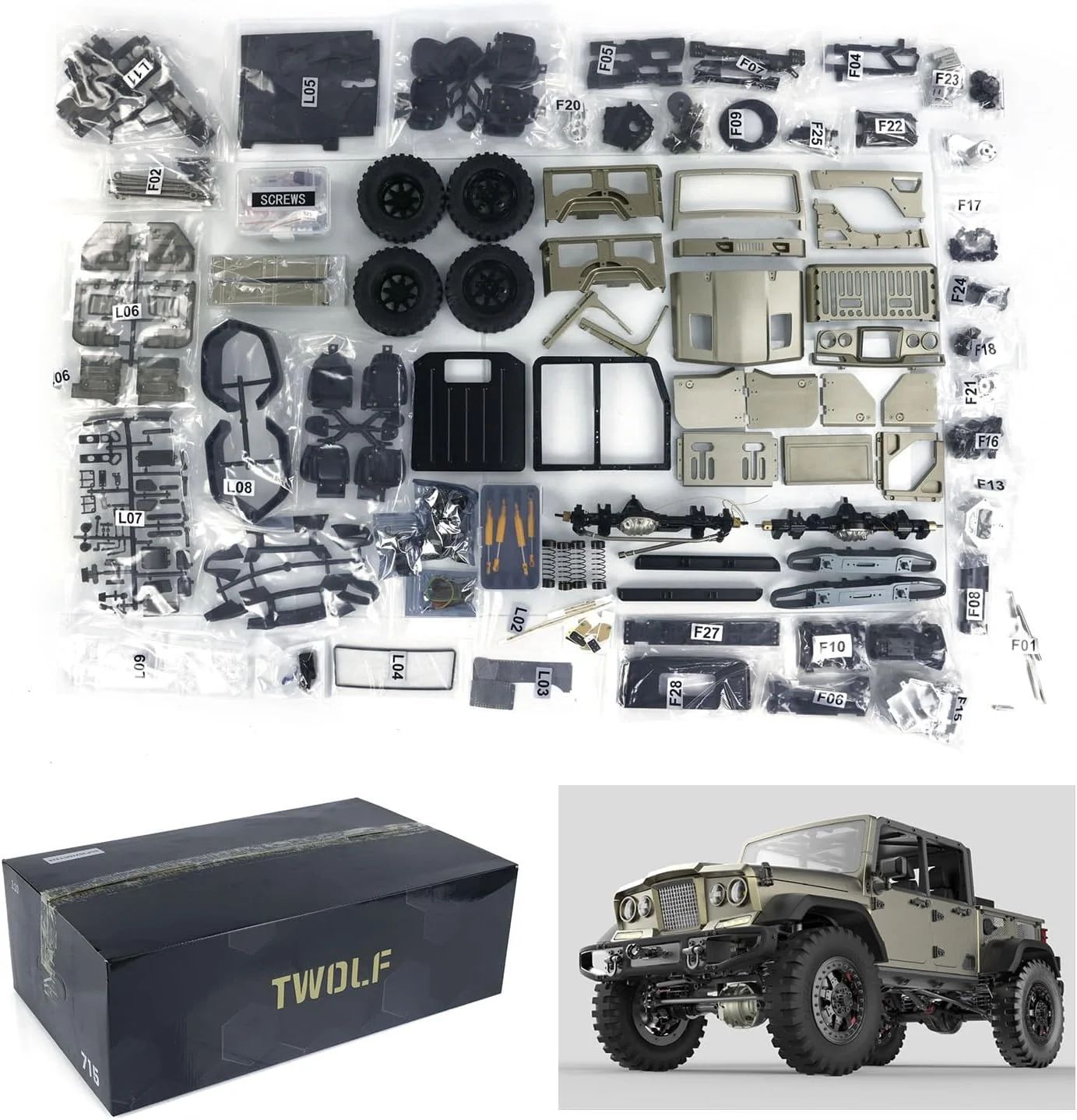 خودروی آرسی آفرود فلزی CNC مدل Tw-715 مقیاس 1:10 مناسب سرگرمی