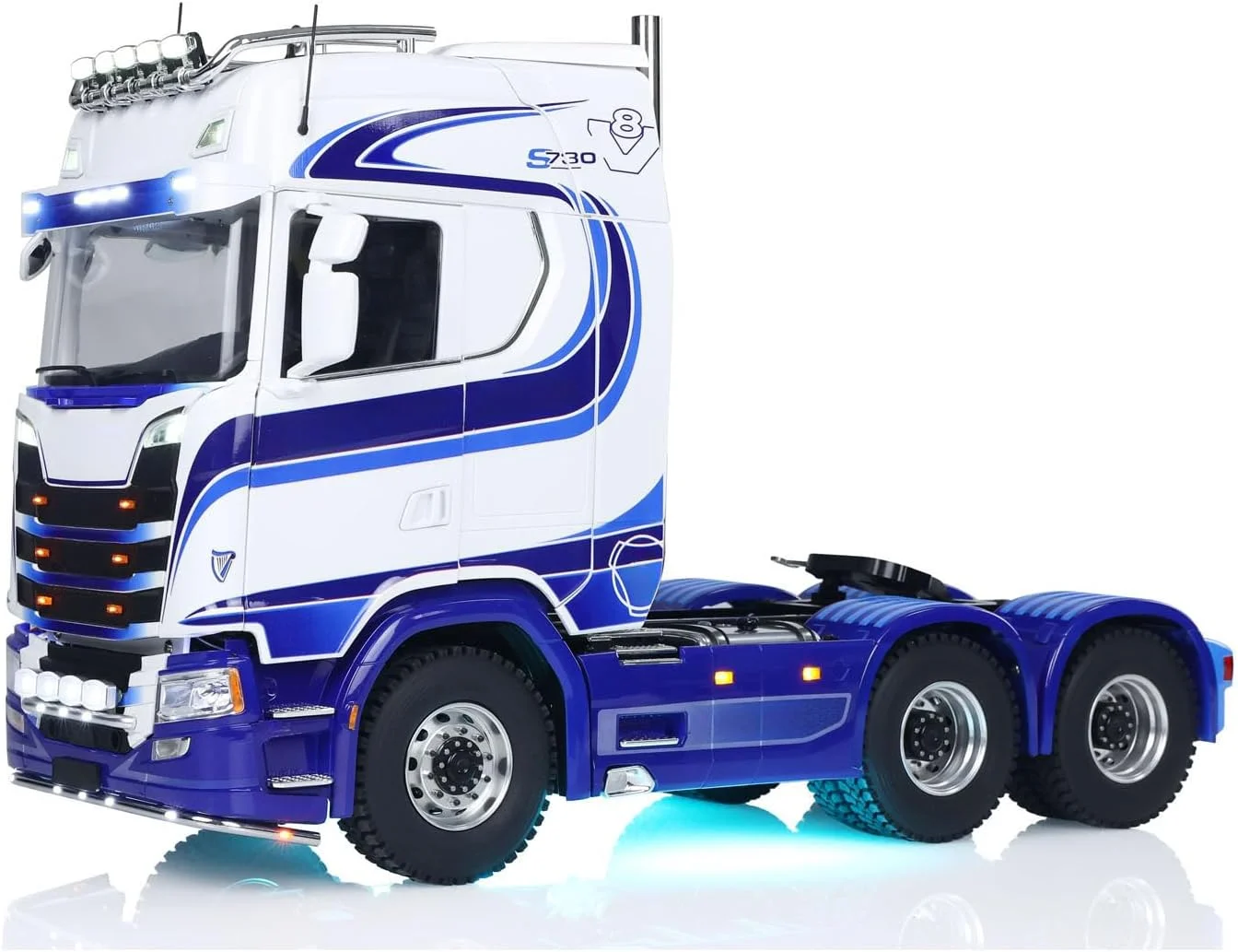 تراکتور کنترلی 6x6 مدل 770S در مقیاس 1/14، دارای سیستم FPV، صدا و دود، دو سرعته، تمام چرخ محرک با شاسی فلزی، قفل دیفرانسیل، مدل RTR، شاسی فلزی، کامیون کنترلی رادیویی، باتری ST8، مدل حرفه ای